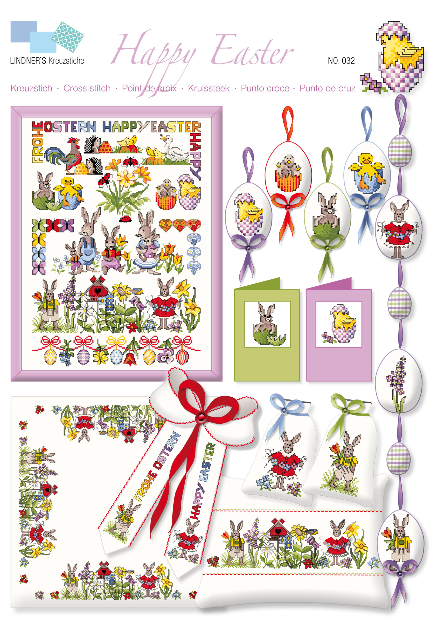 Lindners Cross Stitch Chart ePattern Happy Easter No. 32