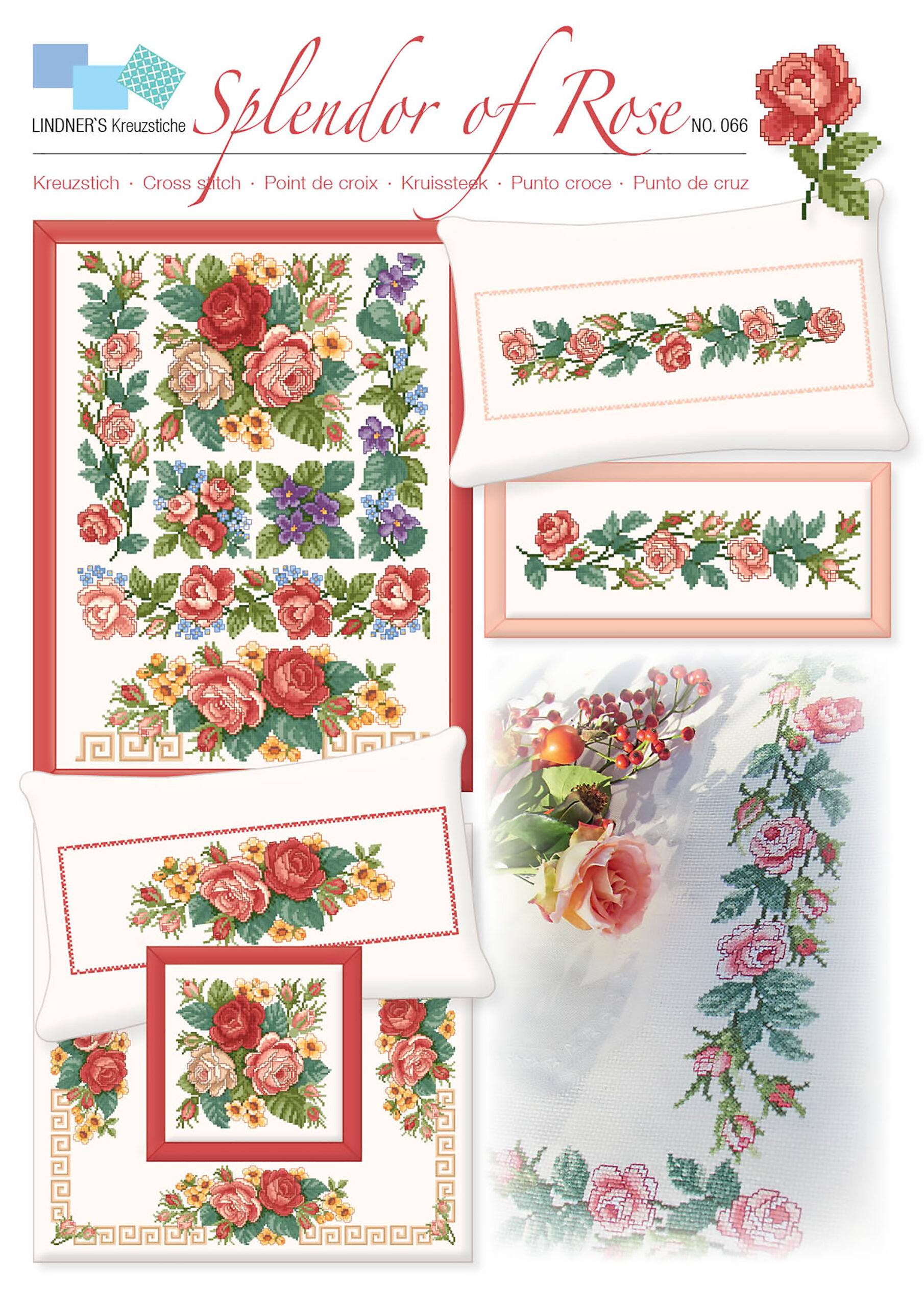 Lindners Cross Stitch Chart Splendor Of Rose ePattern