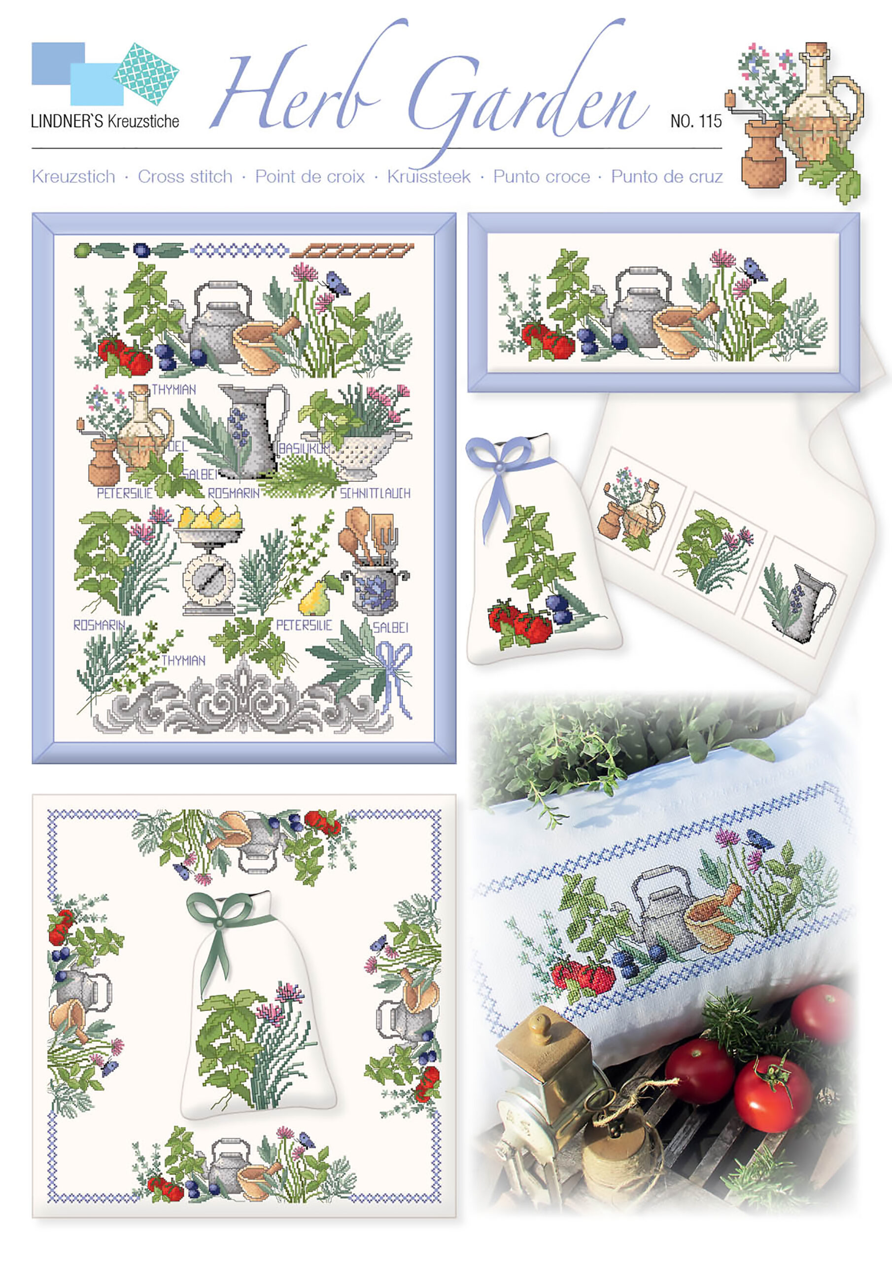 Lindners Cross Stitch Chart Herb Garden ePattern