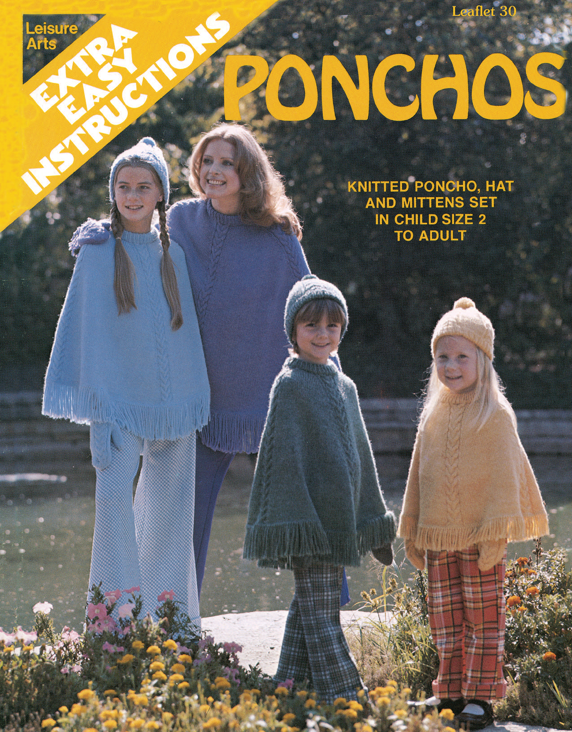 Leisure Arts eBook Knit Ponchos Hat and Mittens