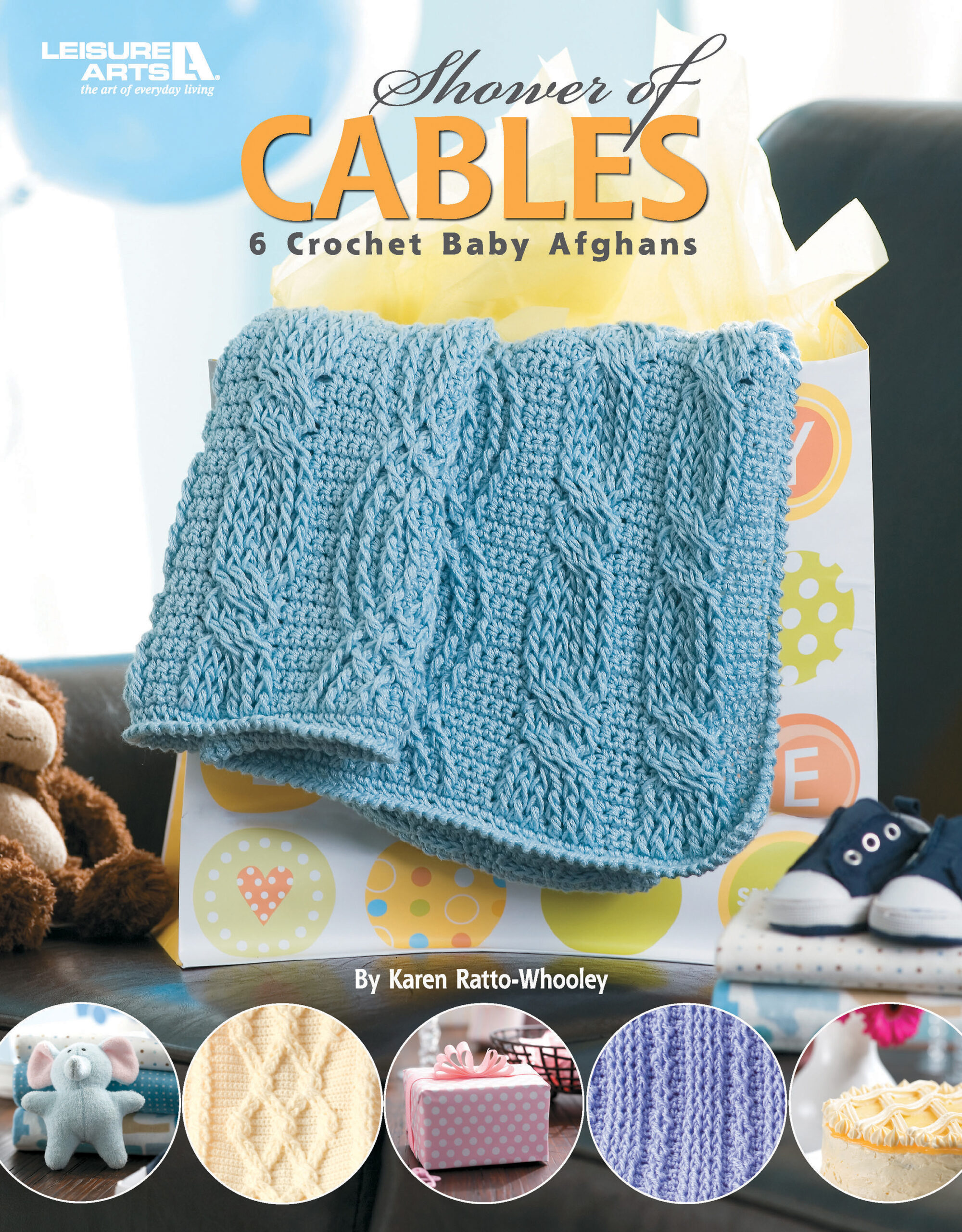 Leisure Arts Books Shower of Cables Afghan Crochet eBook