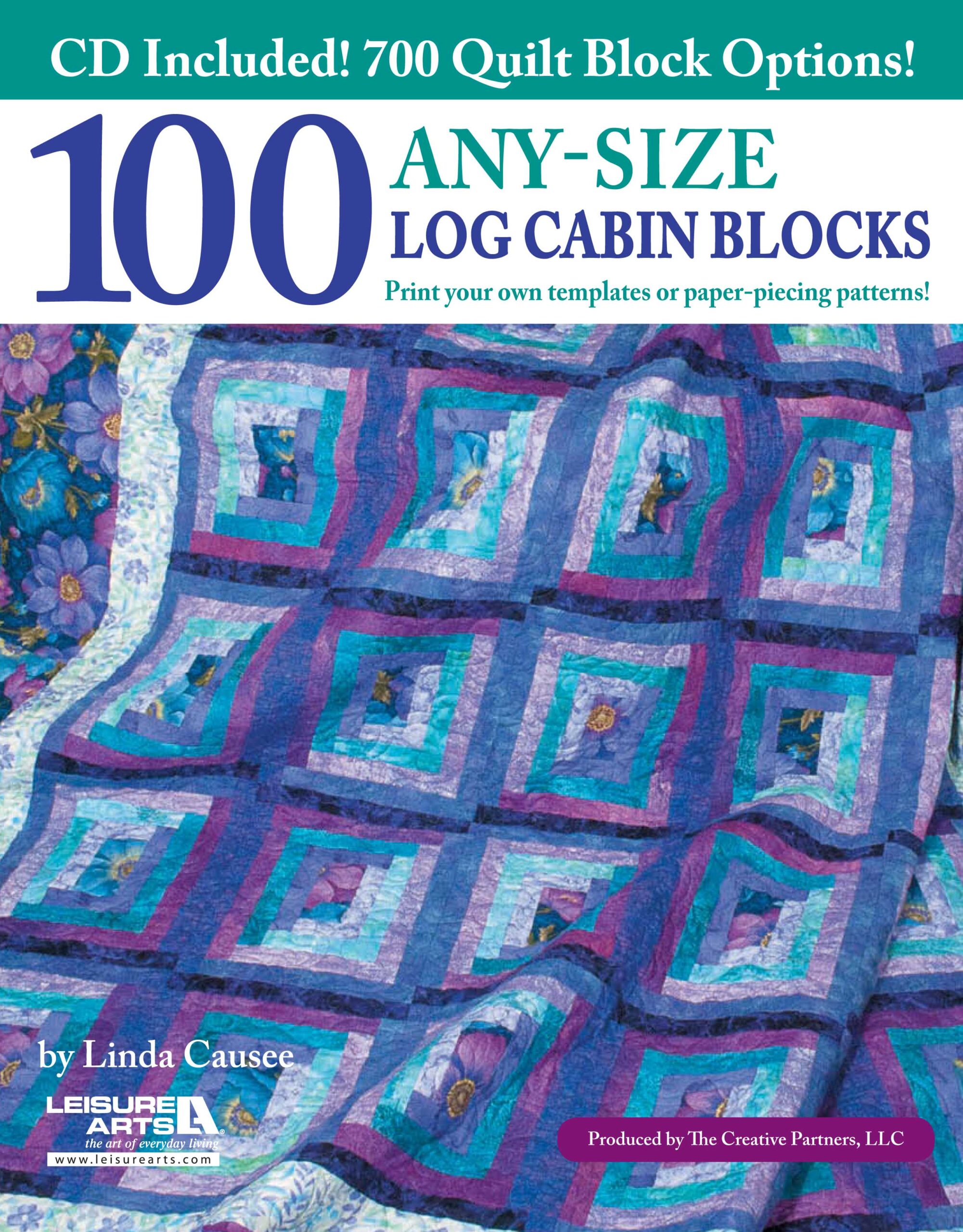 Leisure Arts 100 AnySize Log Cabin Blocks eBook