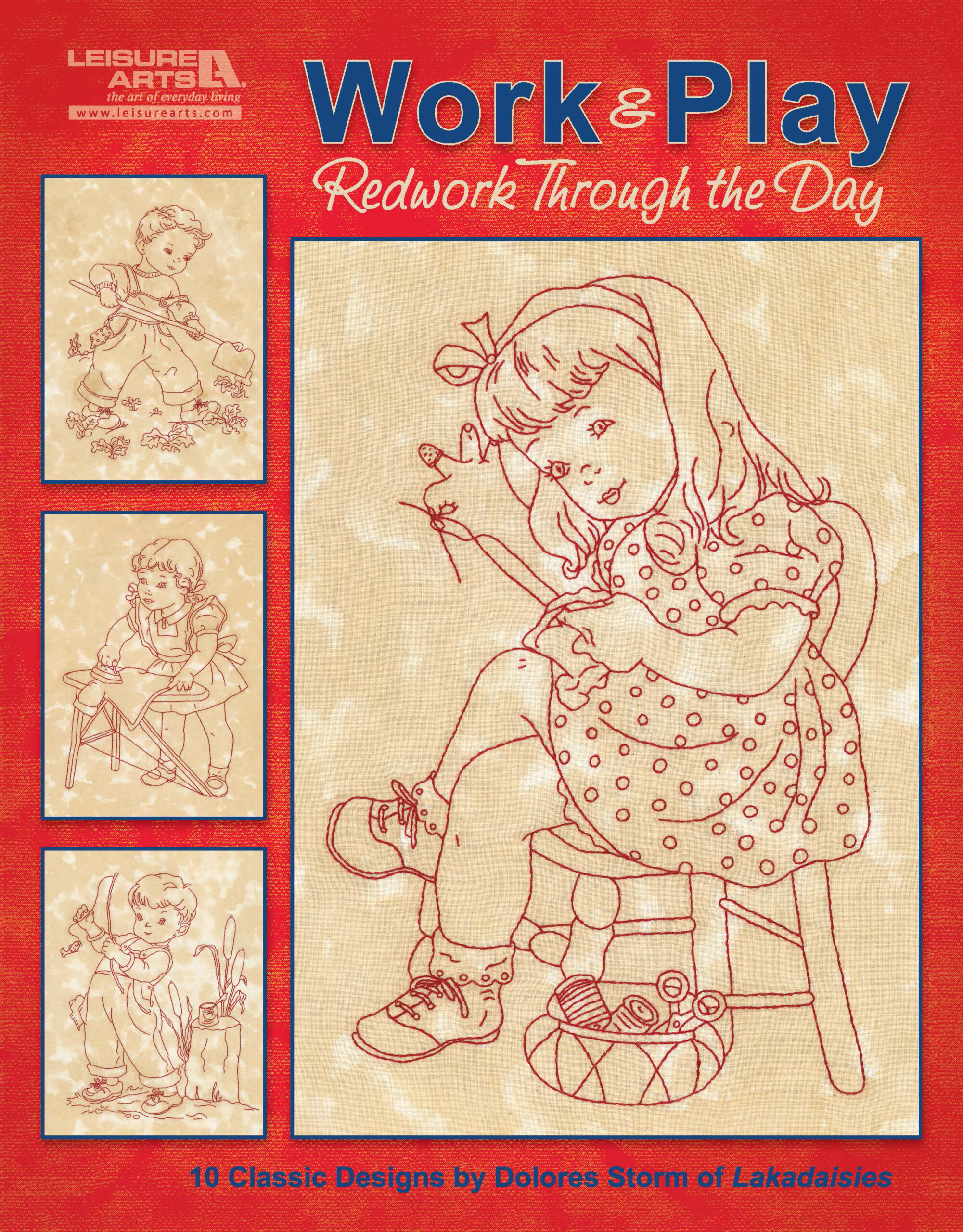 Work & Play Redwork Through the Day Embroidery