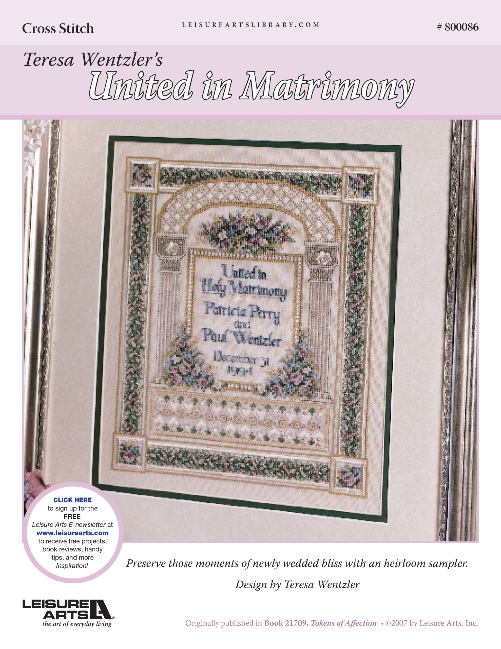 Leisure Arts Tokens Of Affection United In Matrimony Cross Stitch ePattern