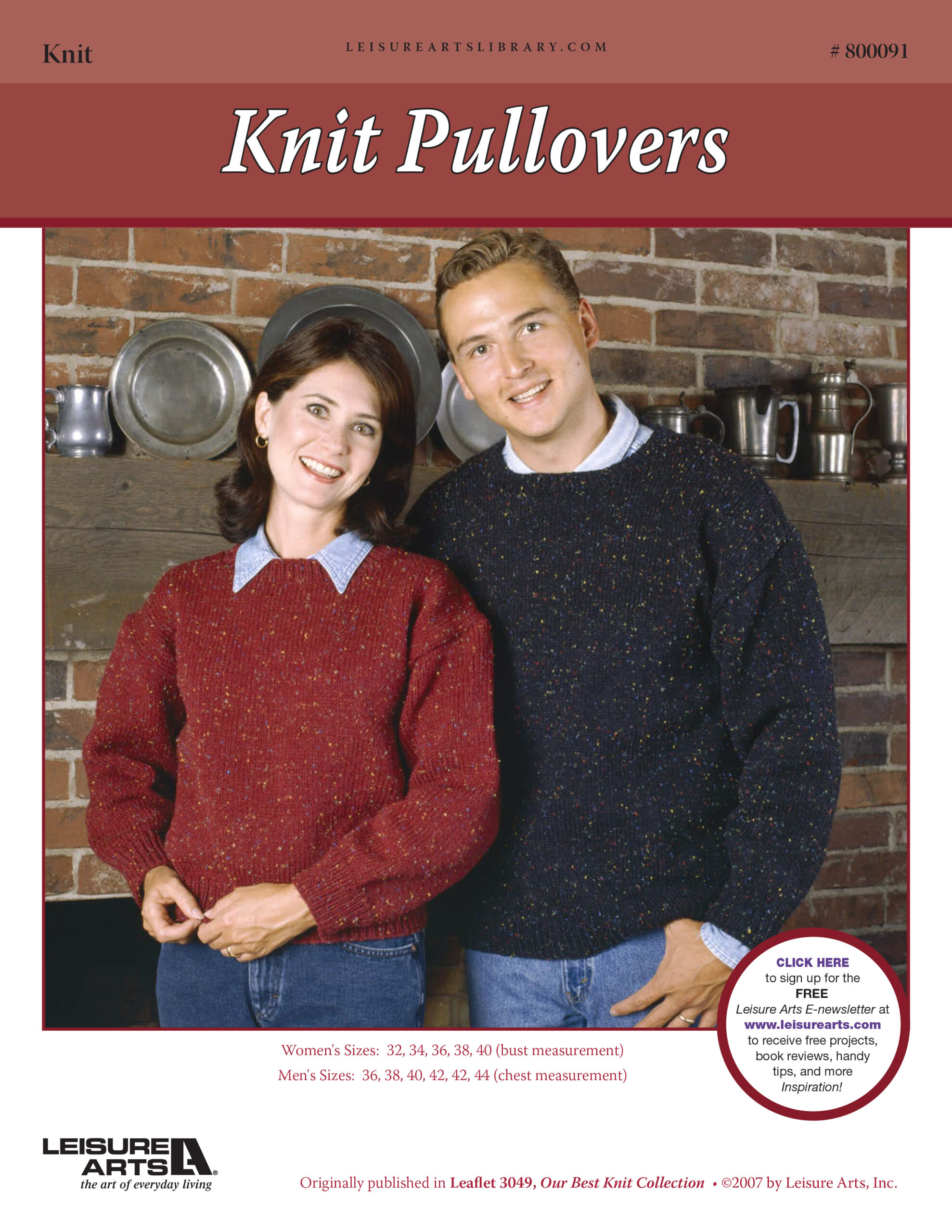 Leisure Arts Our Best Knit Collection Mens and Womens Knit Pullover ePattern