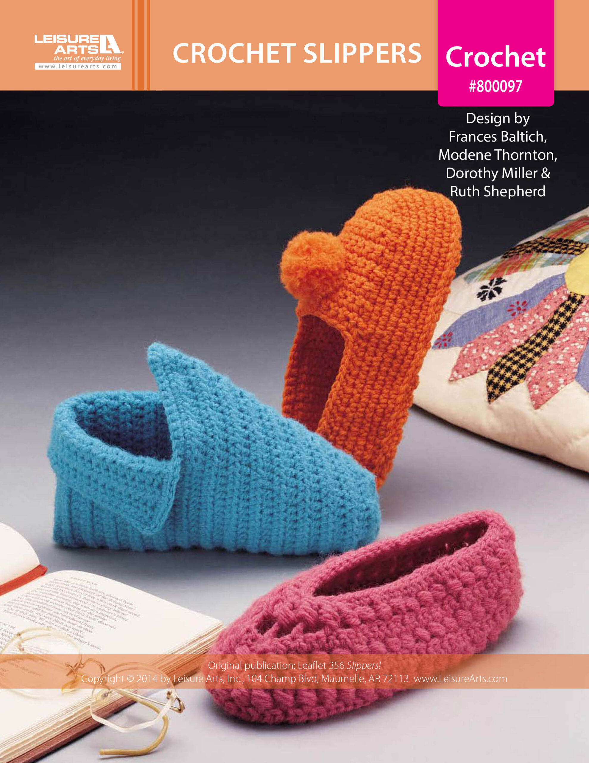 Leisure Arts ePattern Womens and Childrens Crochet Slippers