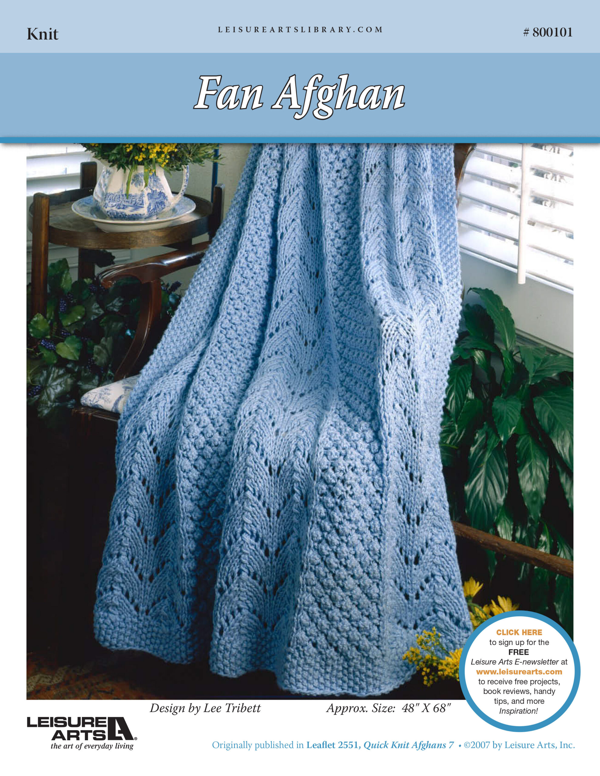 Leisure Arts Fan Afghan Knit ePattern