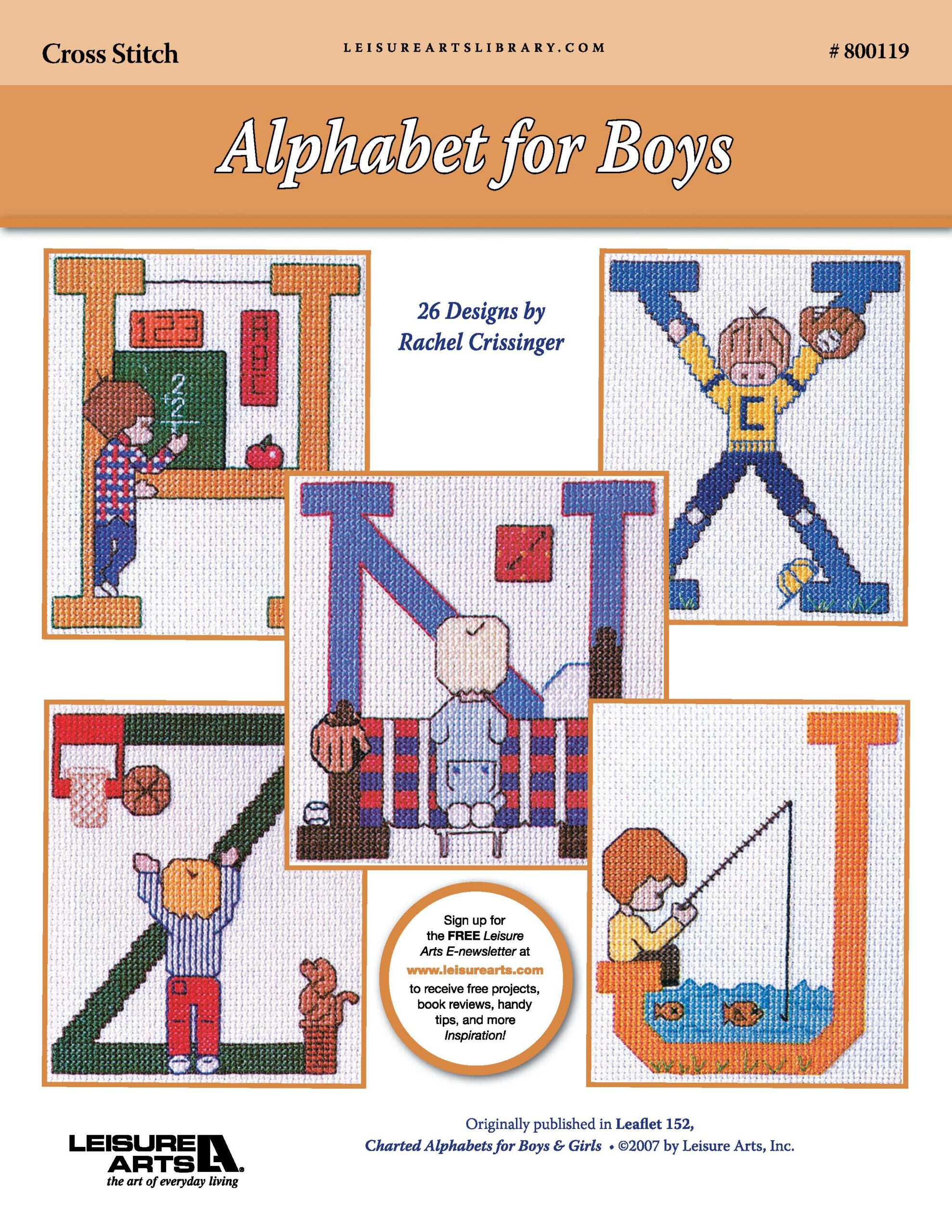 Leisure Arts Alphabet For Boys Stitchery eBook