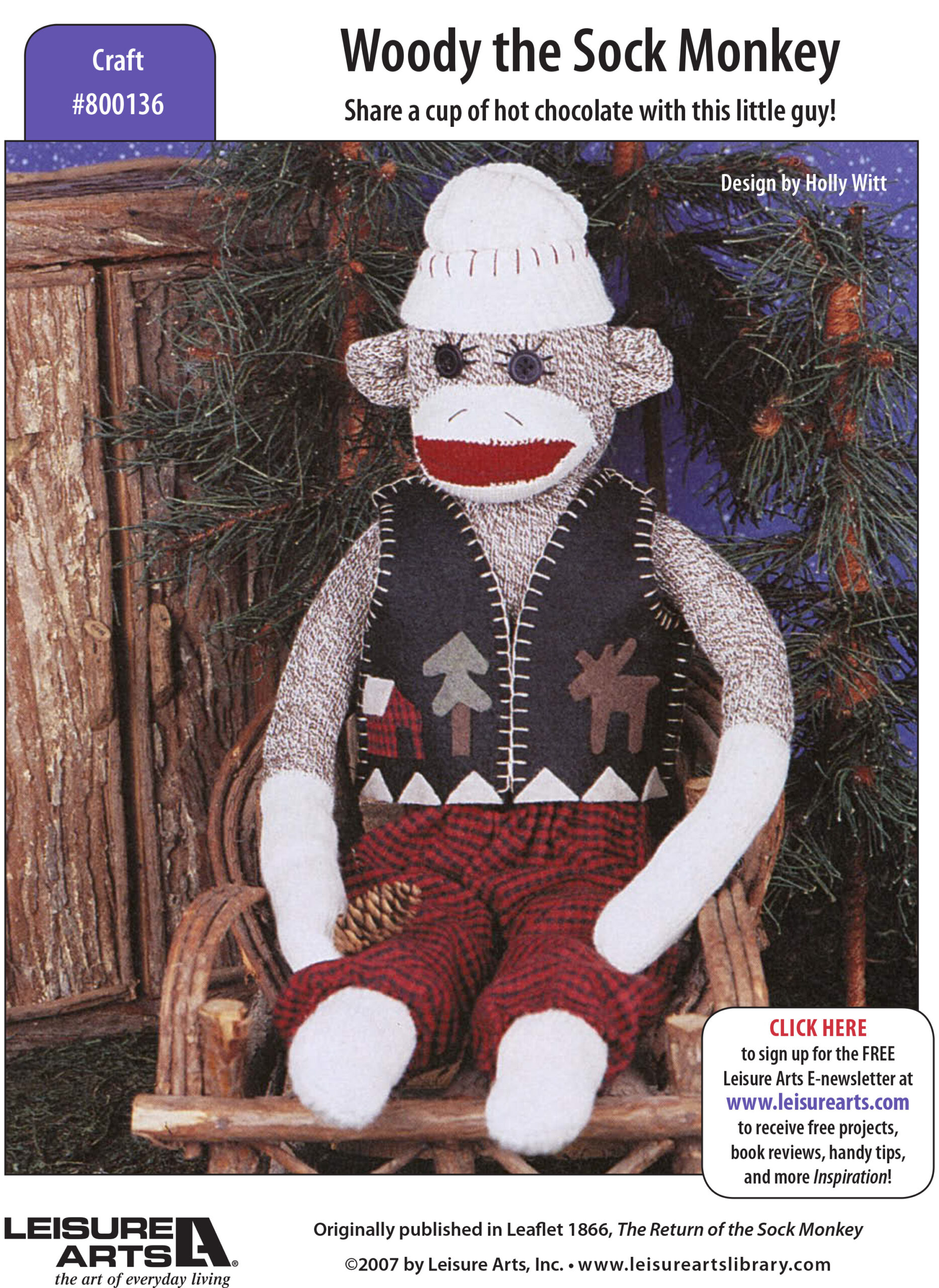 Leisure Arts Woody The Sock Monkey Sewing ePattern