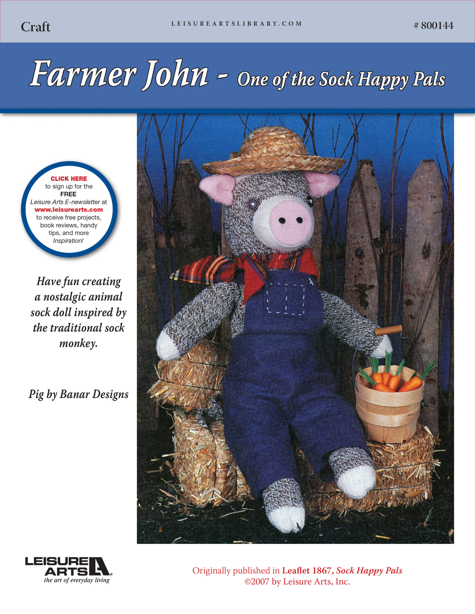 Leisure Arts Farmer JohnOne of the Sock Happy Pals Sewing ePattern