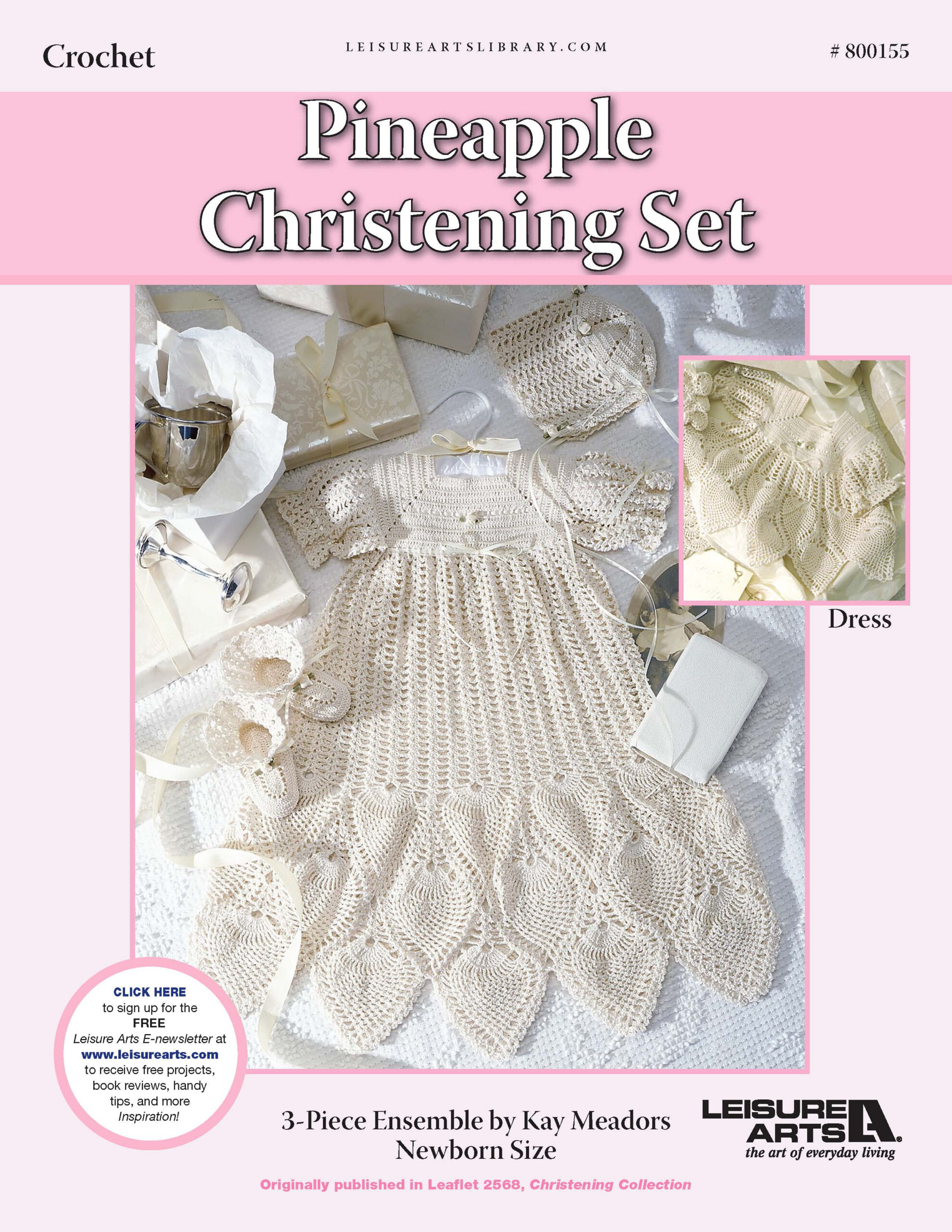 Leisure Arts Pineapple Christening Set Crochet ePattern