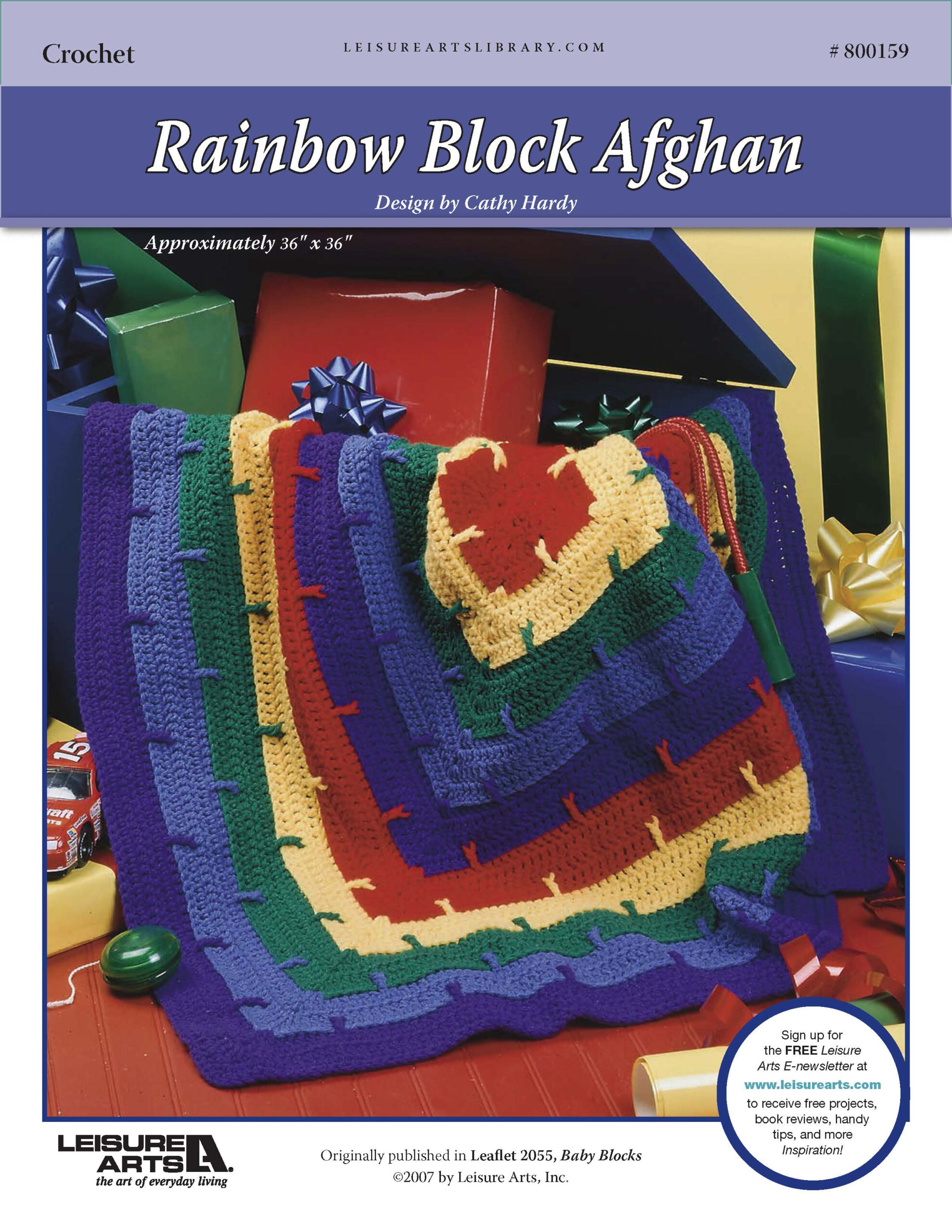 Leisure Arts Rainbow Block Afghan Crochet ePattern