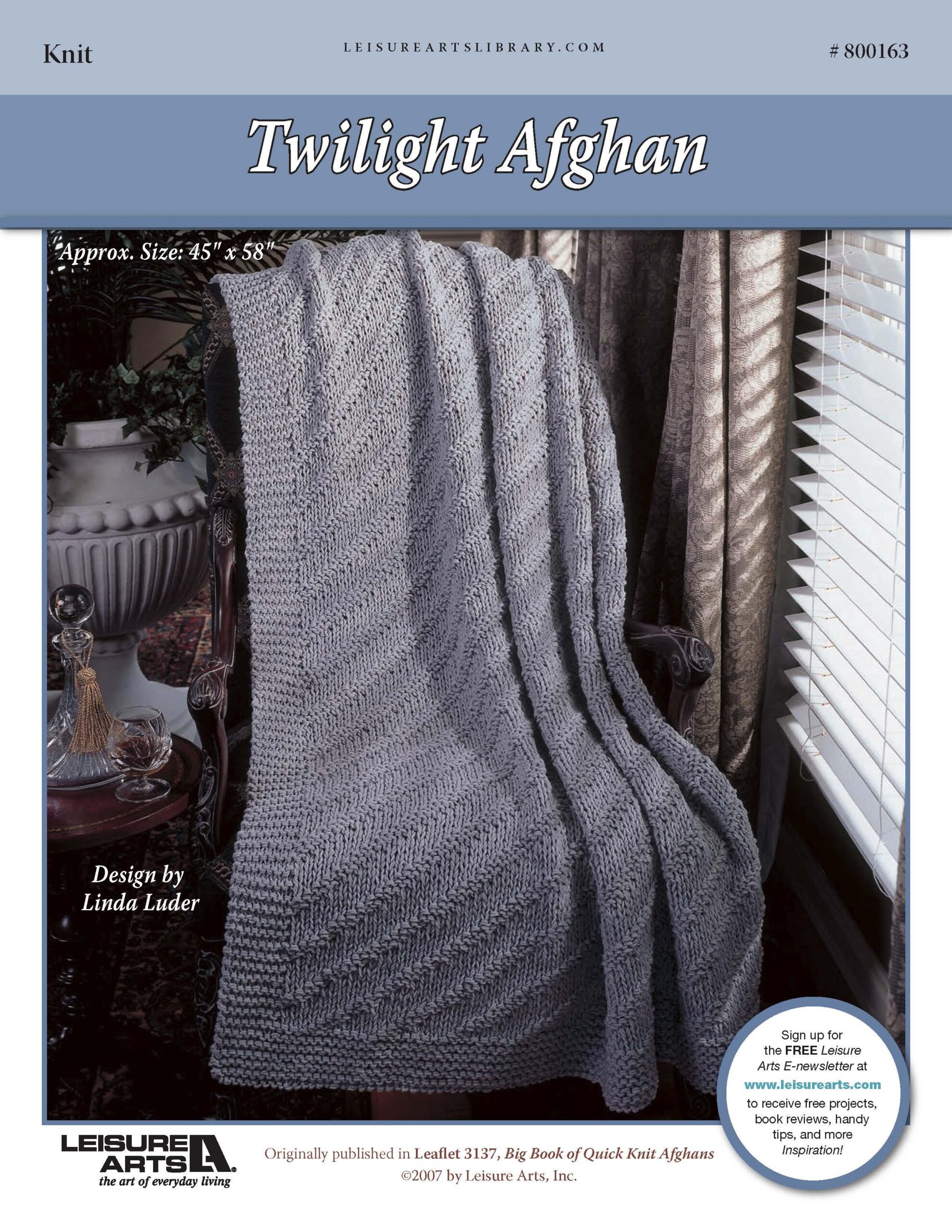 Leisure Arts Big Book Of Quick Knit Afghans Twilight ePattern