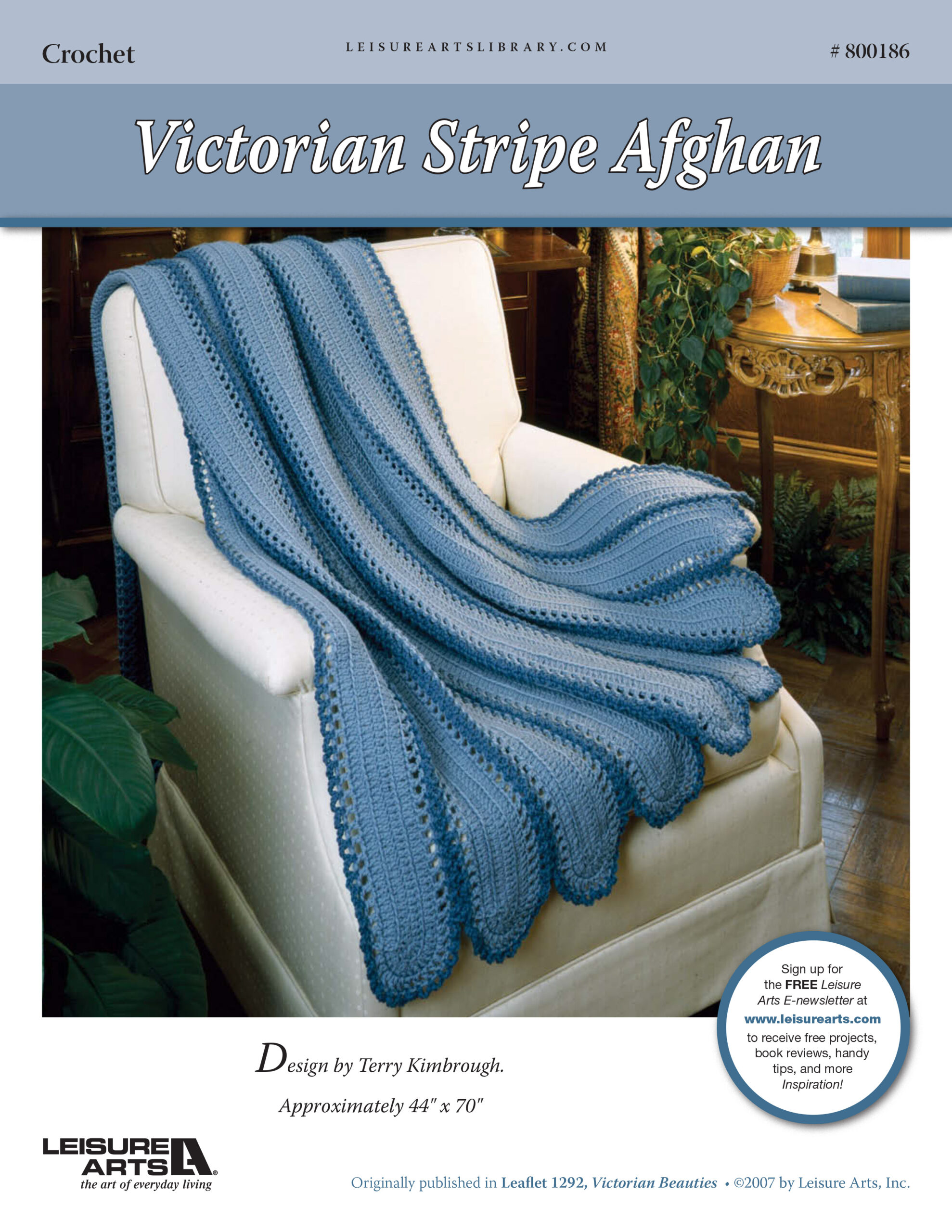 Leisure Arts Victorian Stripe Afghan Crochet ePattern