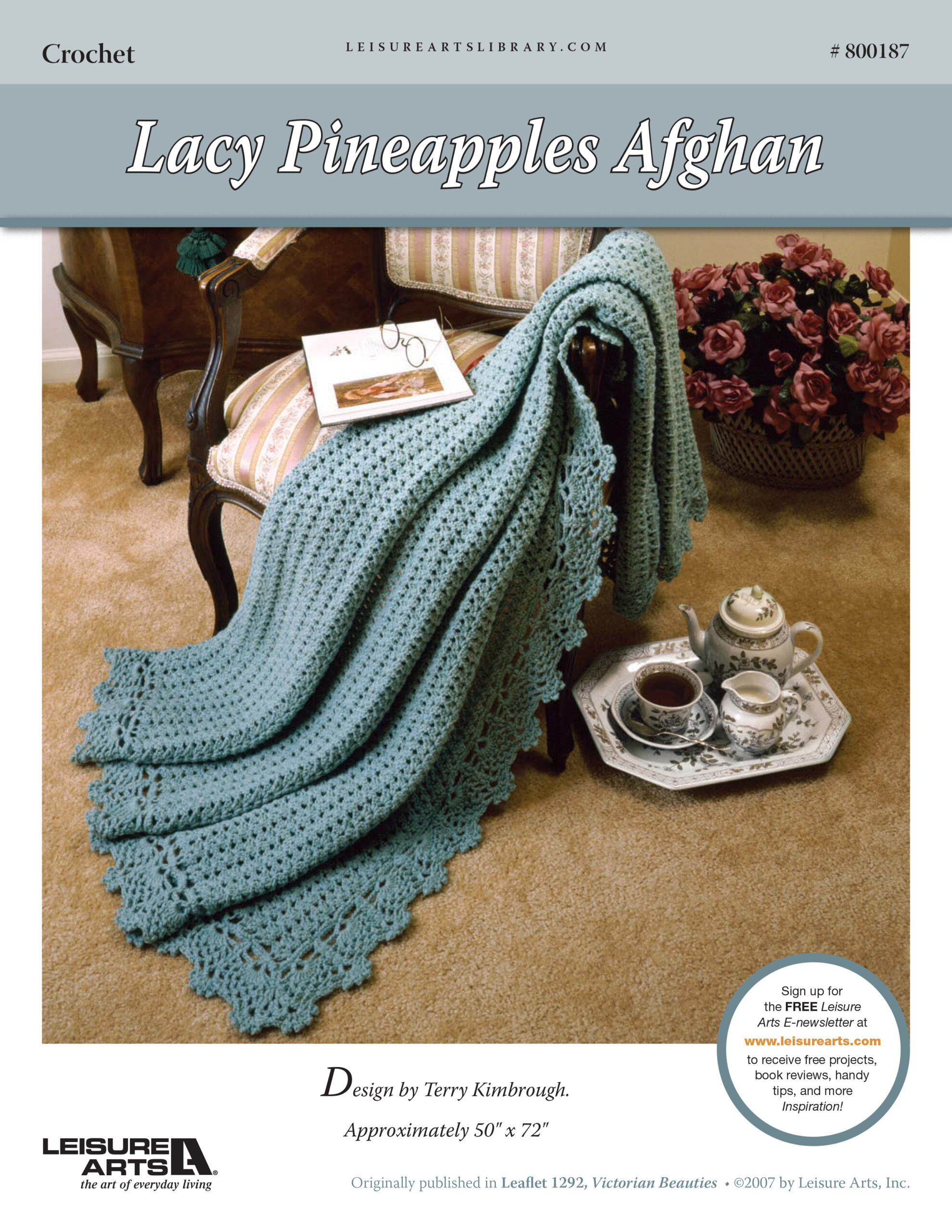 Leisure Arts Lacy Pineapple Afghan Crochet ePattern