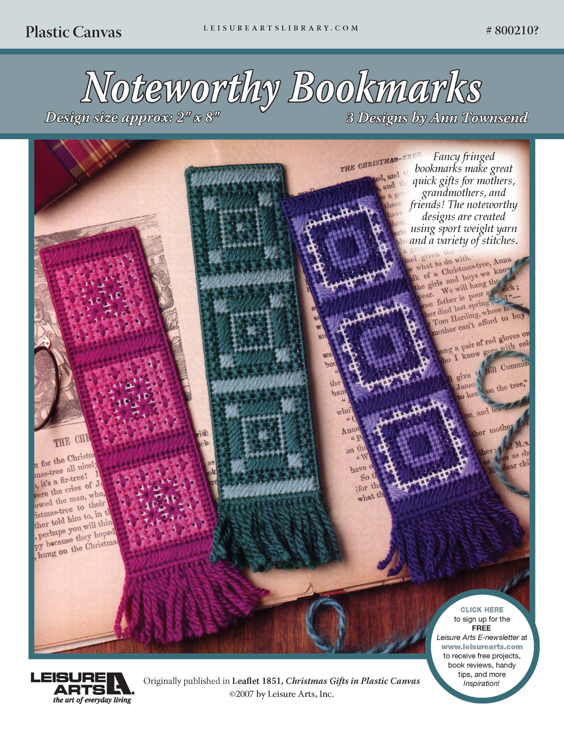 Leisure Arts Christmas Gifts In Plastic Canvas Noteworthy Bookmarks ePattern