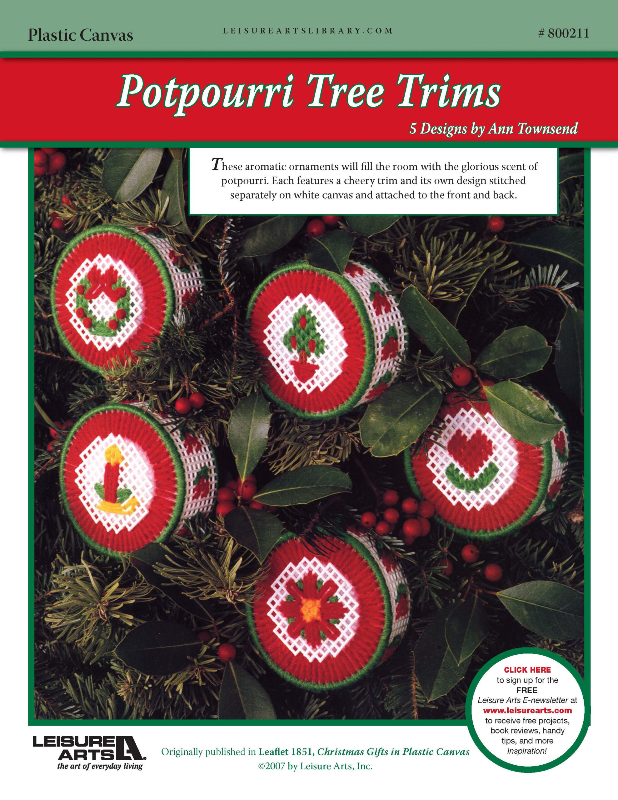 Leisure Arts Christmas Gifts In Plastic Canvas Potpourri Tree Trims ePattern