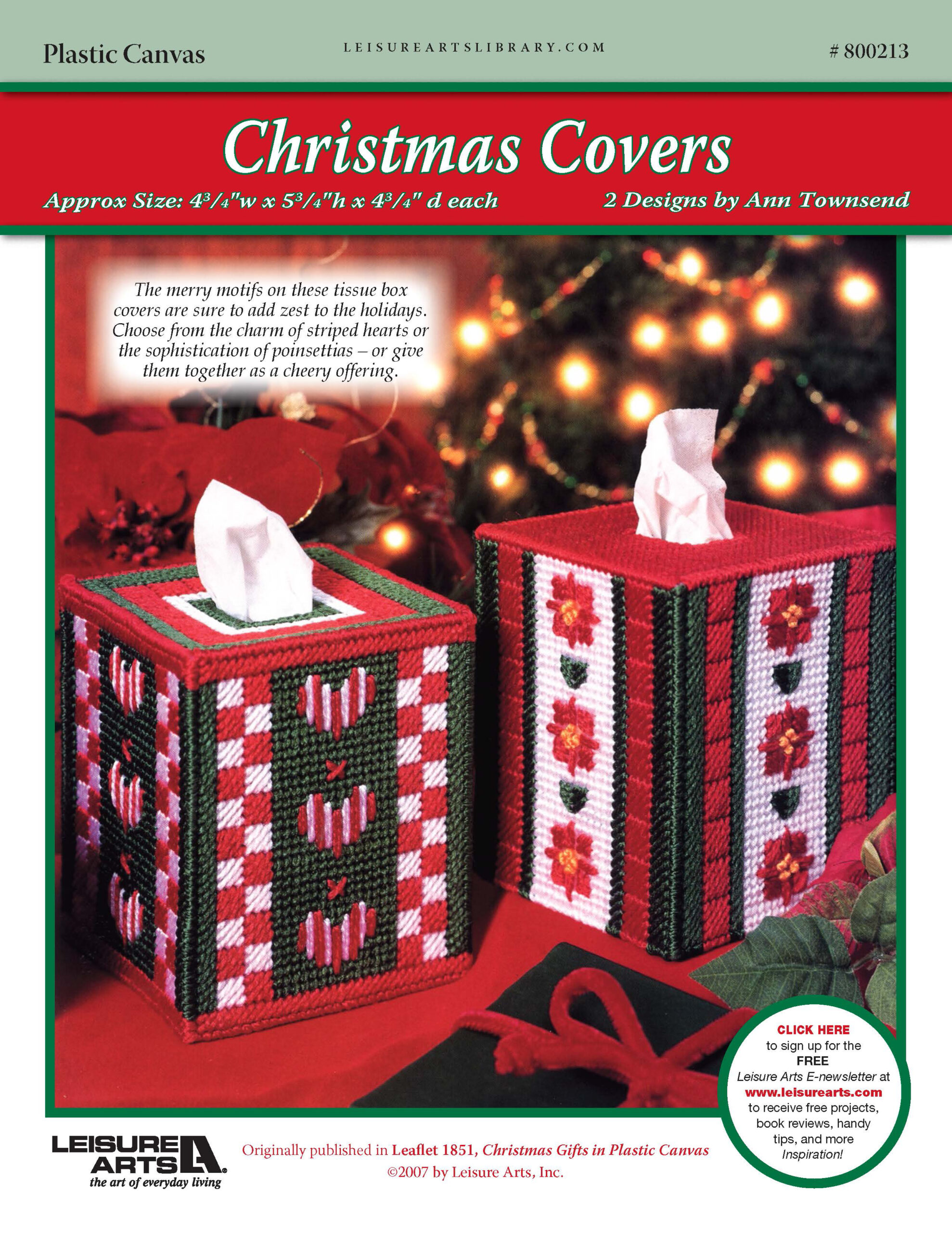 Leisure Arts Christmas Gifts In Plastic Canvas Christmas Cover Tissue Box Cover ePattern