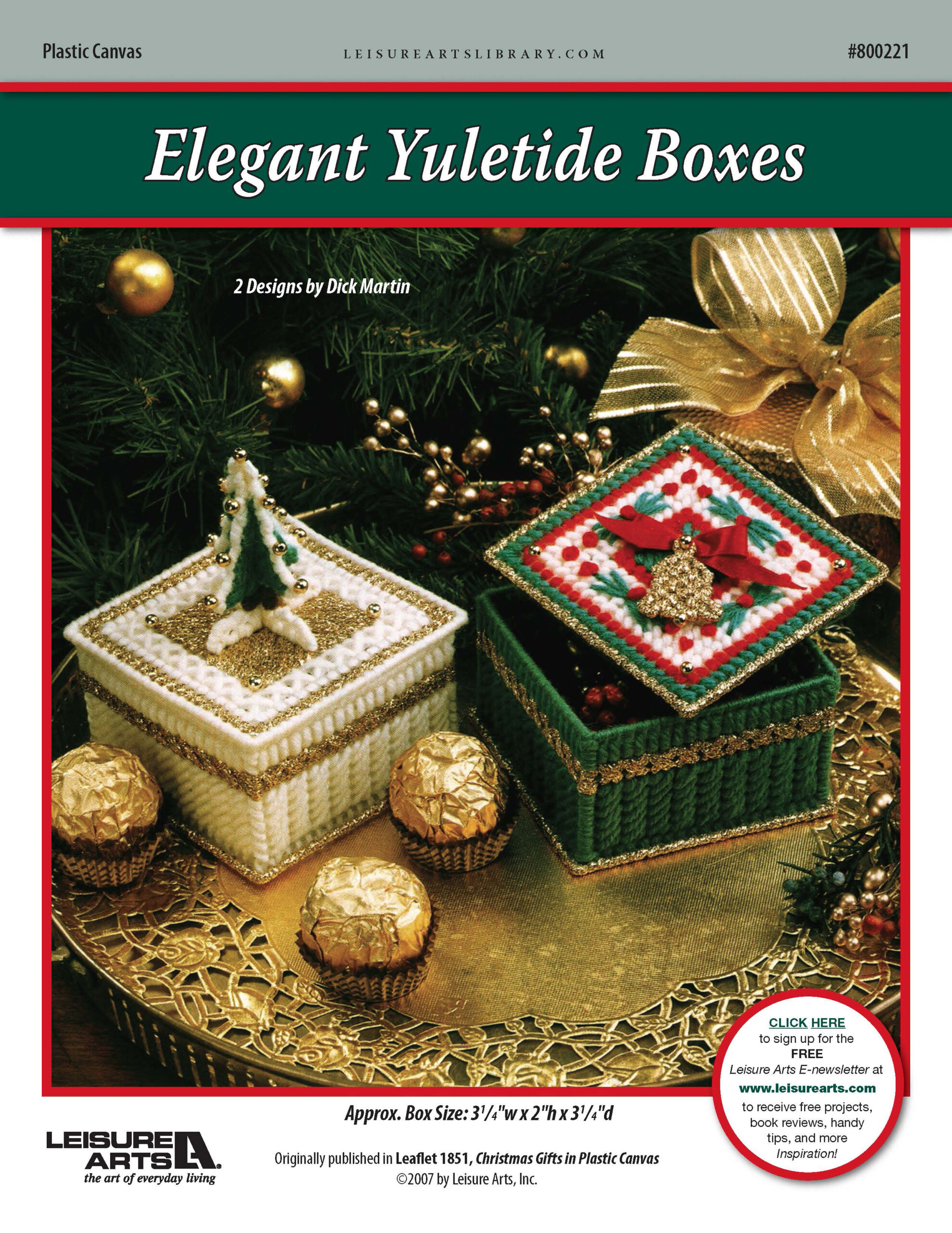 Leisure Arts Christmas Gifts In Plastic Canvas Elegant Yuletide Boxes ePattern