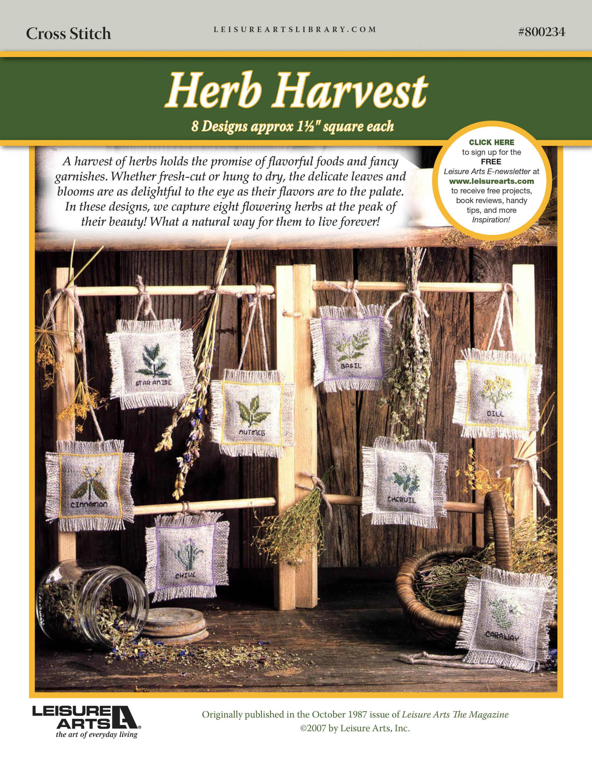 Leisure Arts Herb Harvest Cross Stitch ePattern