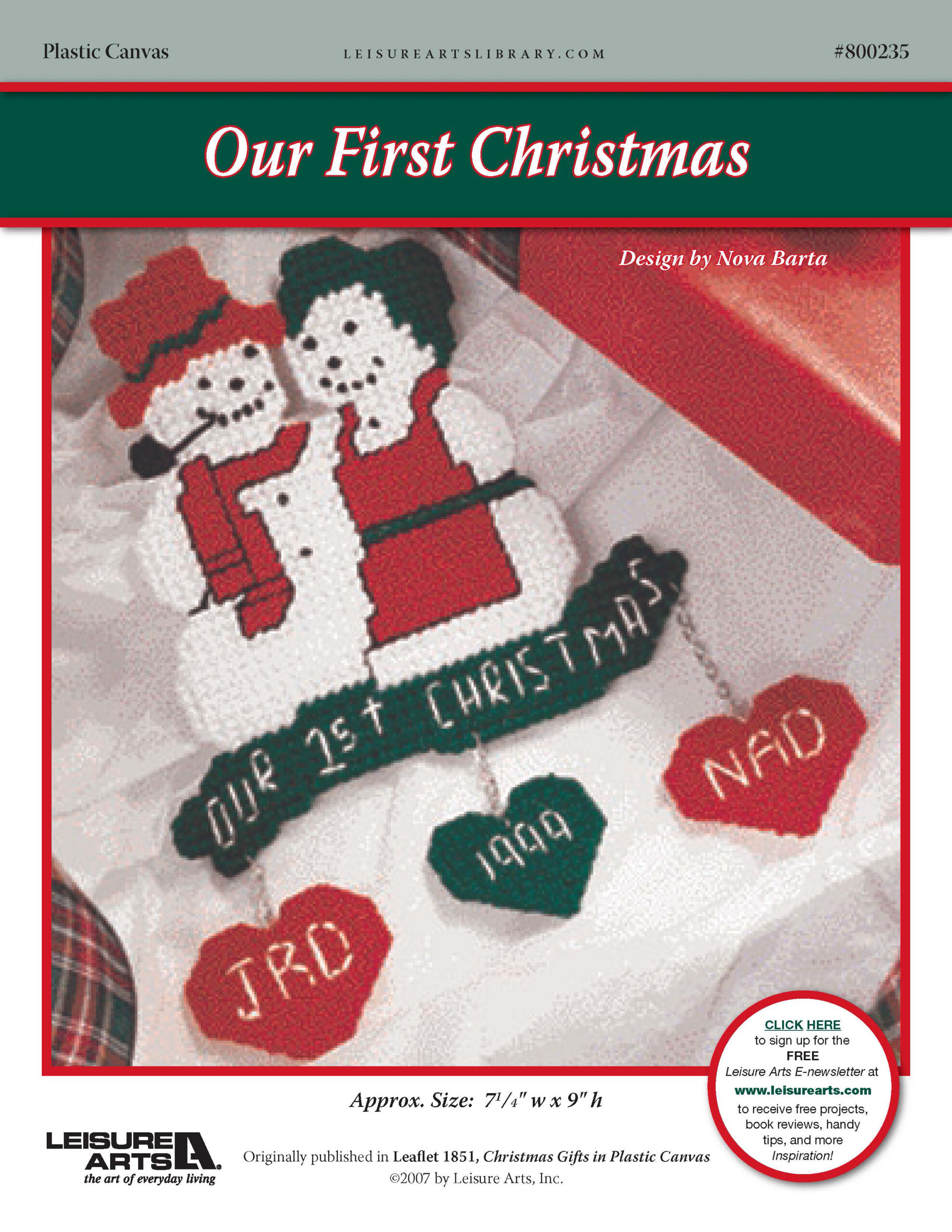 Leisure Arts Christmas Gifts In Plastic Canvas Our First Christmas Ornament ePattern