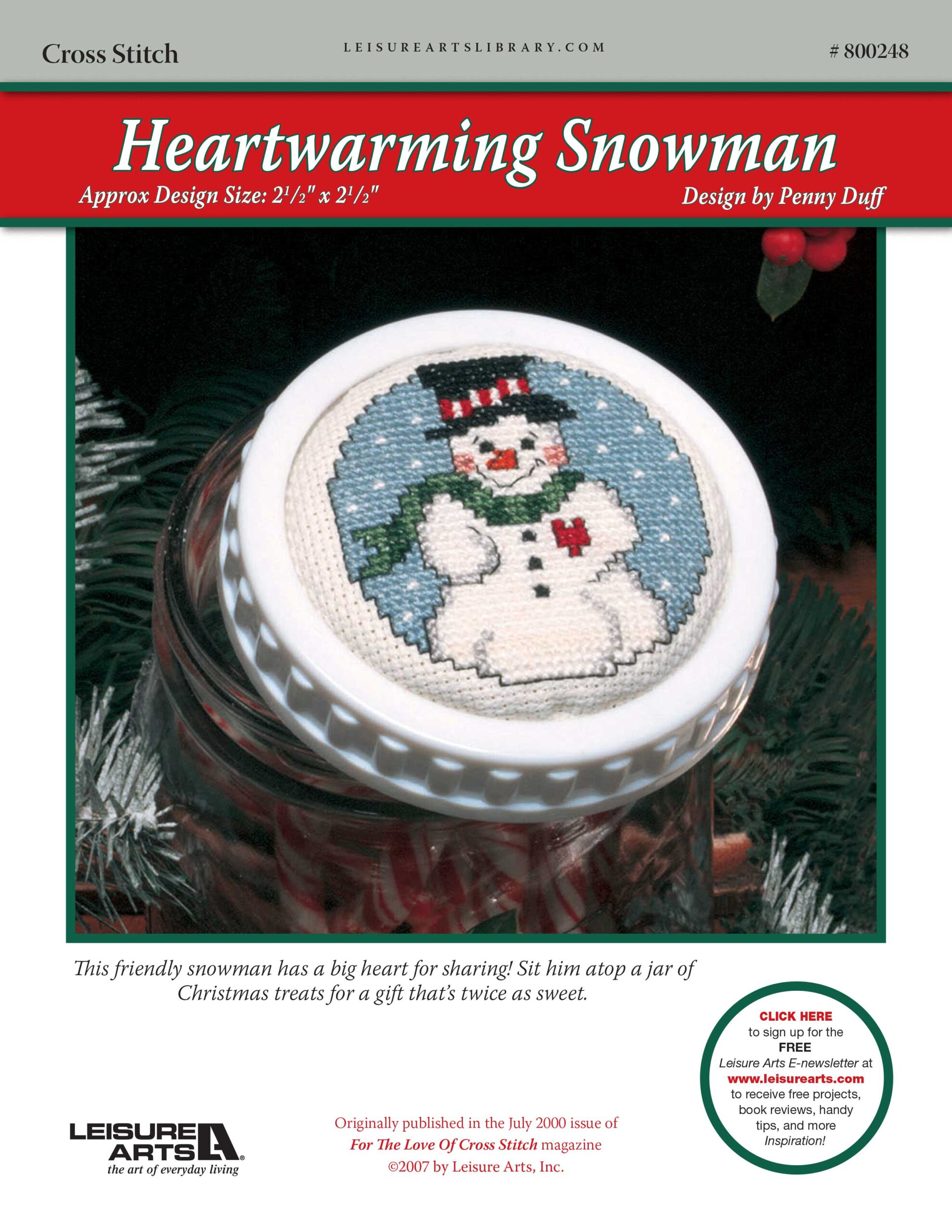 Leisure Arts Heartwarming Snowman Cross Stitch ePattern