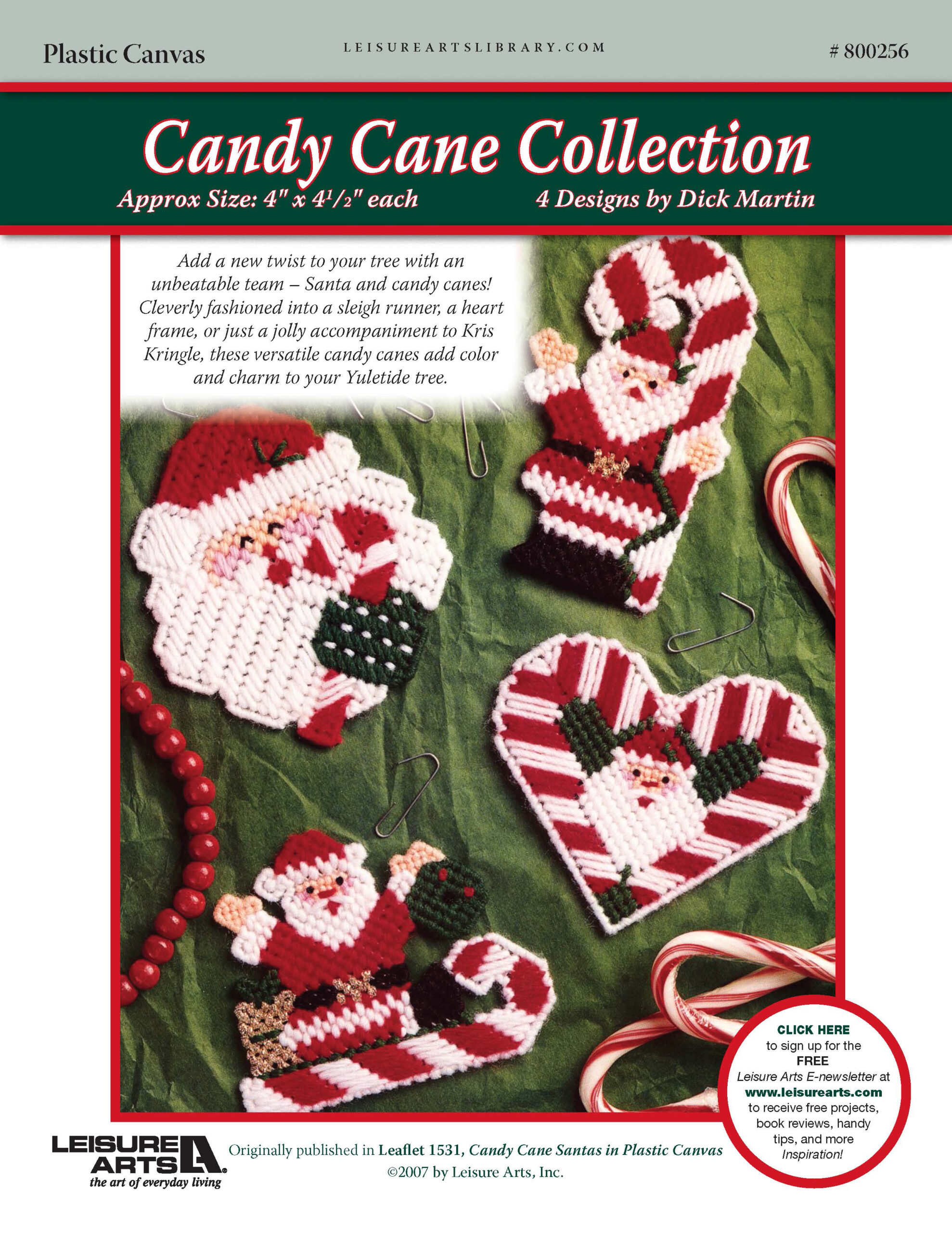 Leisure Arts Candy Cane Collection Plastic Canvas ePattern