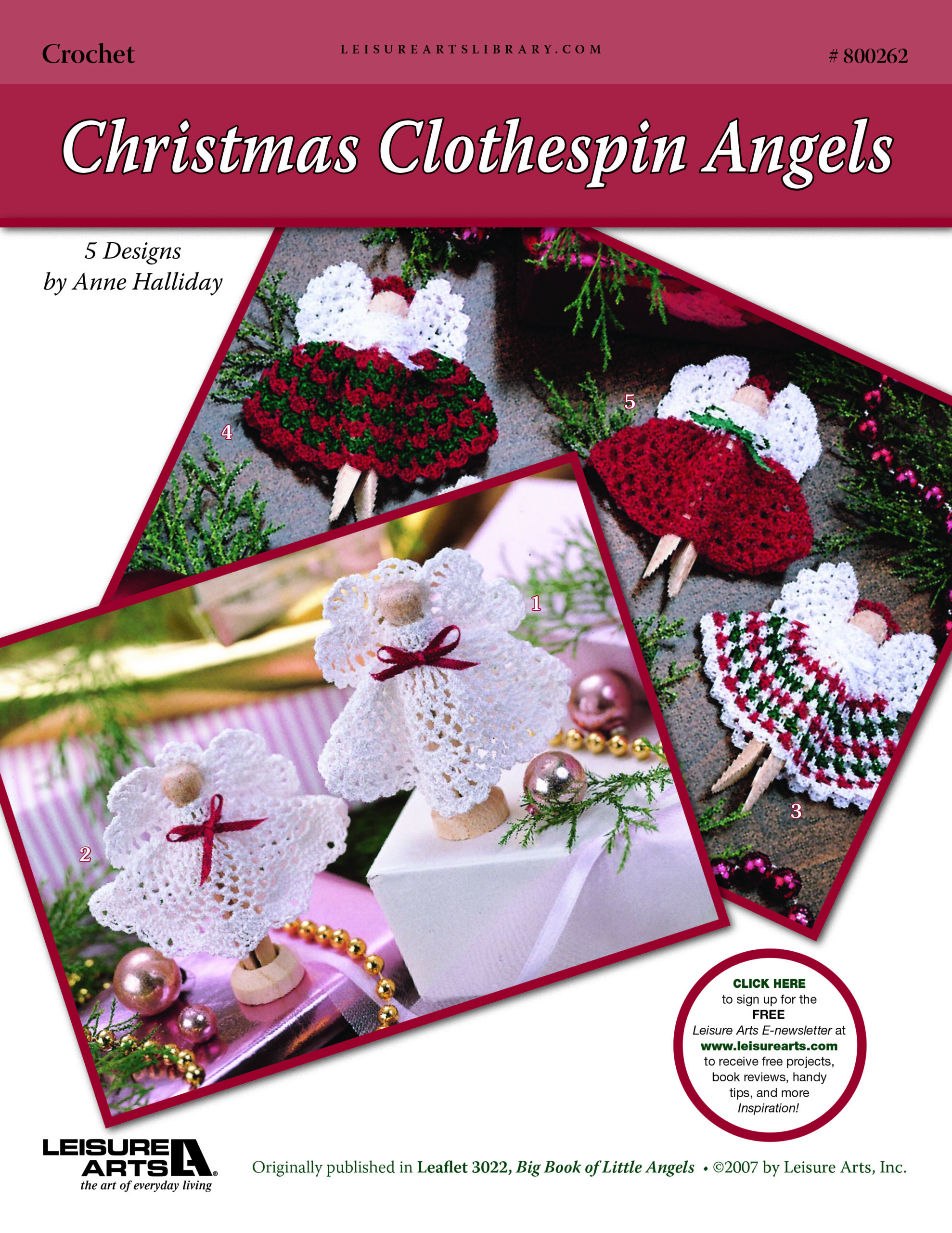 Leisure Arts Big Book Little Angels Christmas Clothespin Crochet ePattern
