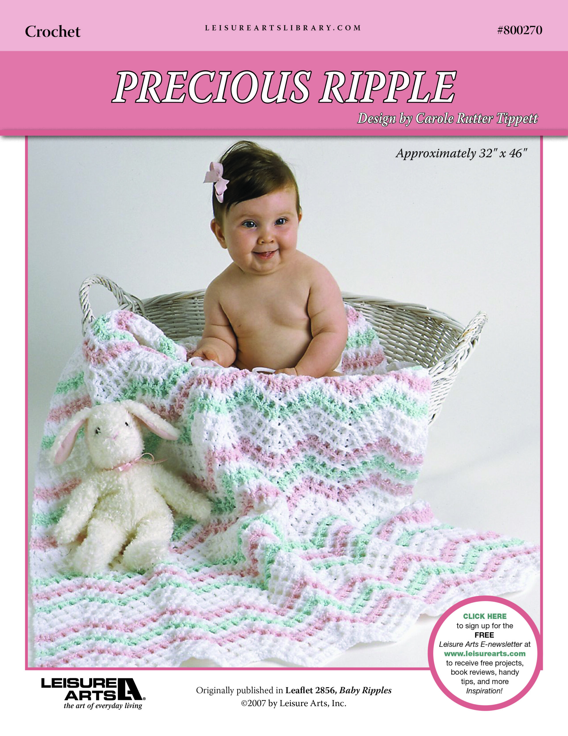 Leisure Arts Baby Ripples Precious Baby Afghans Crochet ePattern