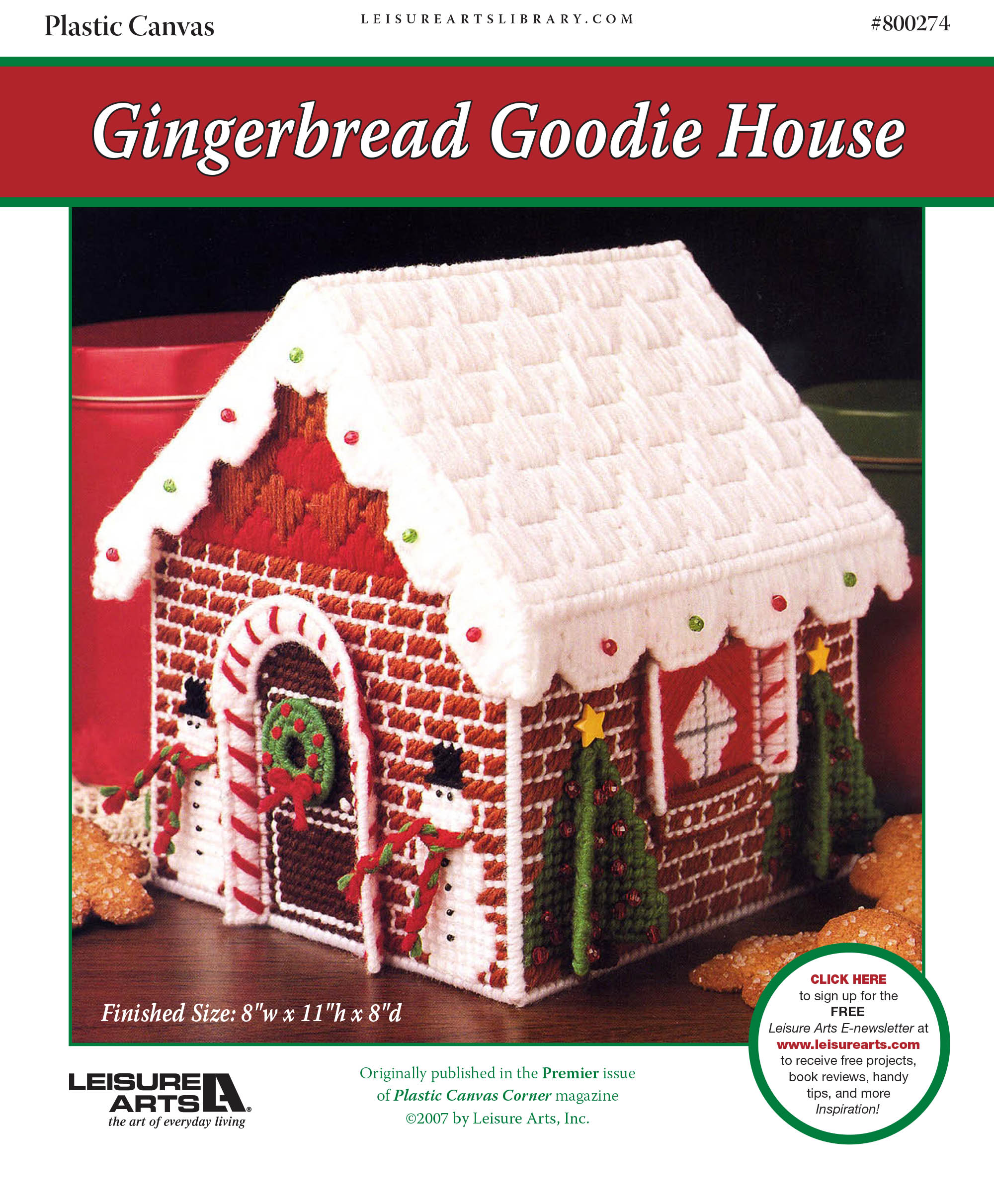 Leisure Arts Gingerbread Goodie House Plastic Canvas ePattern