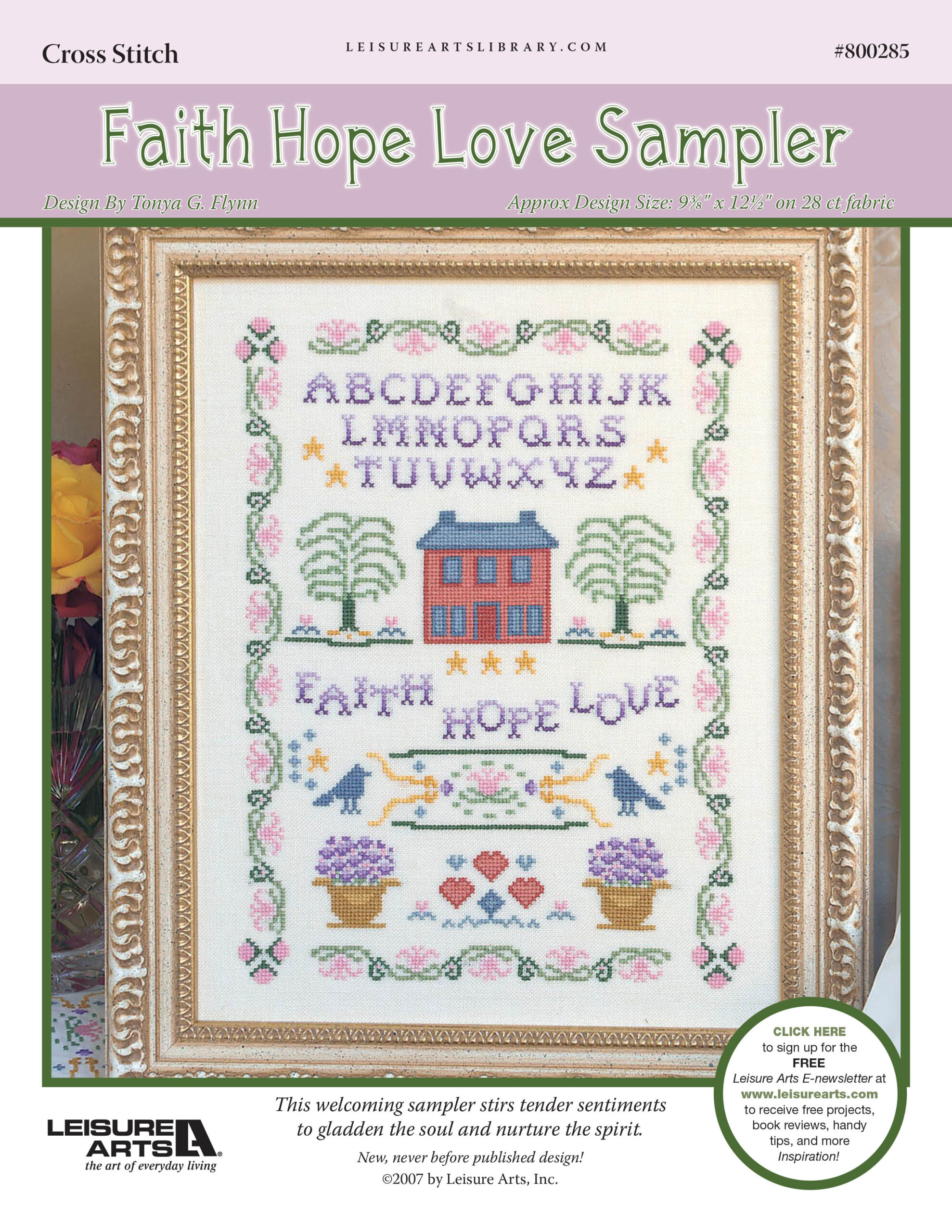 Leisure Arts Faith Hope Love Sampler Cross Stitch ePattern