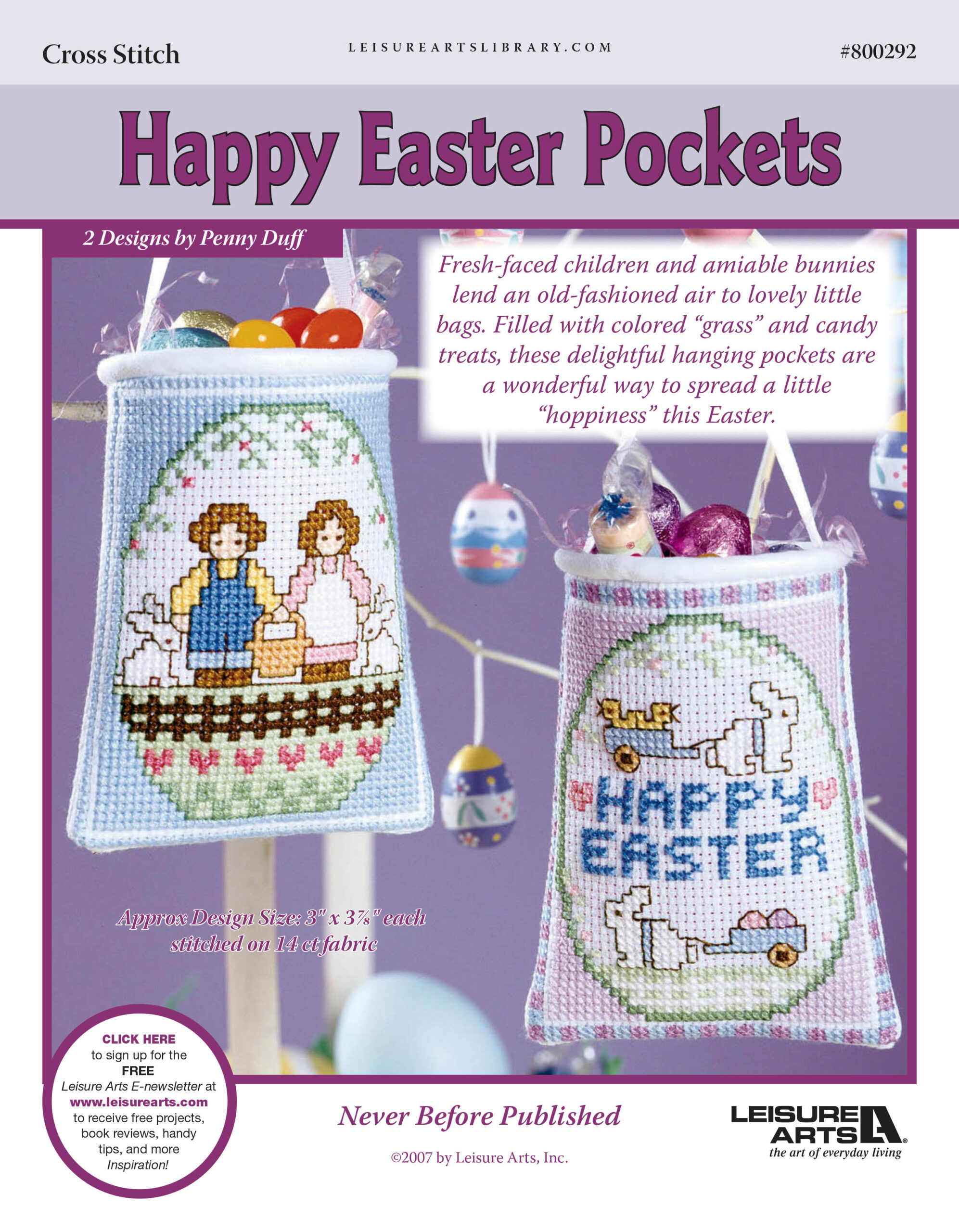 Leisure Arts Happy Easter Pockets Cross Stitch ePattern