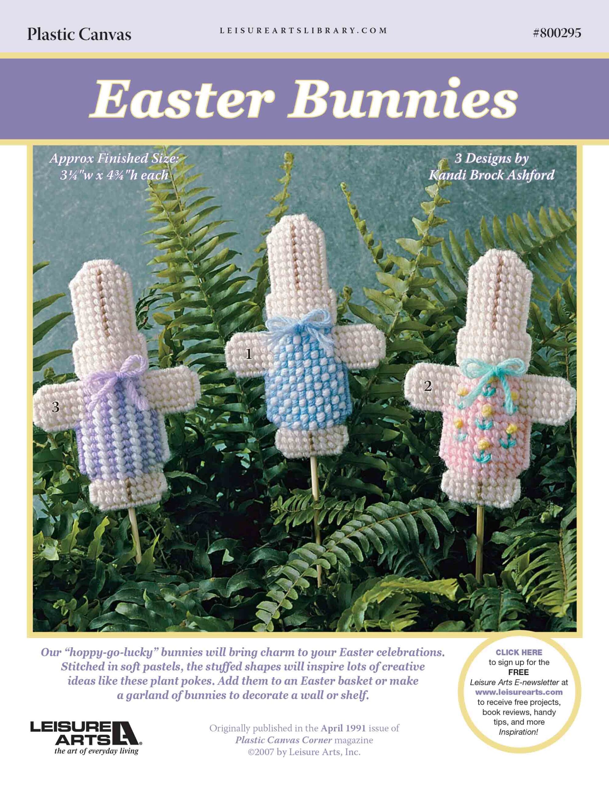 Leisure Arts Easter Bunnies Plastic Canvas ePattern