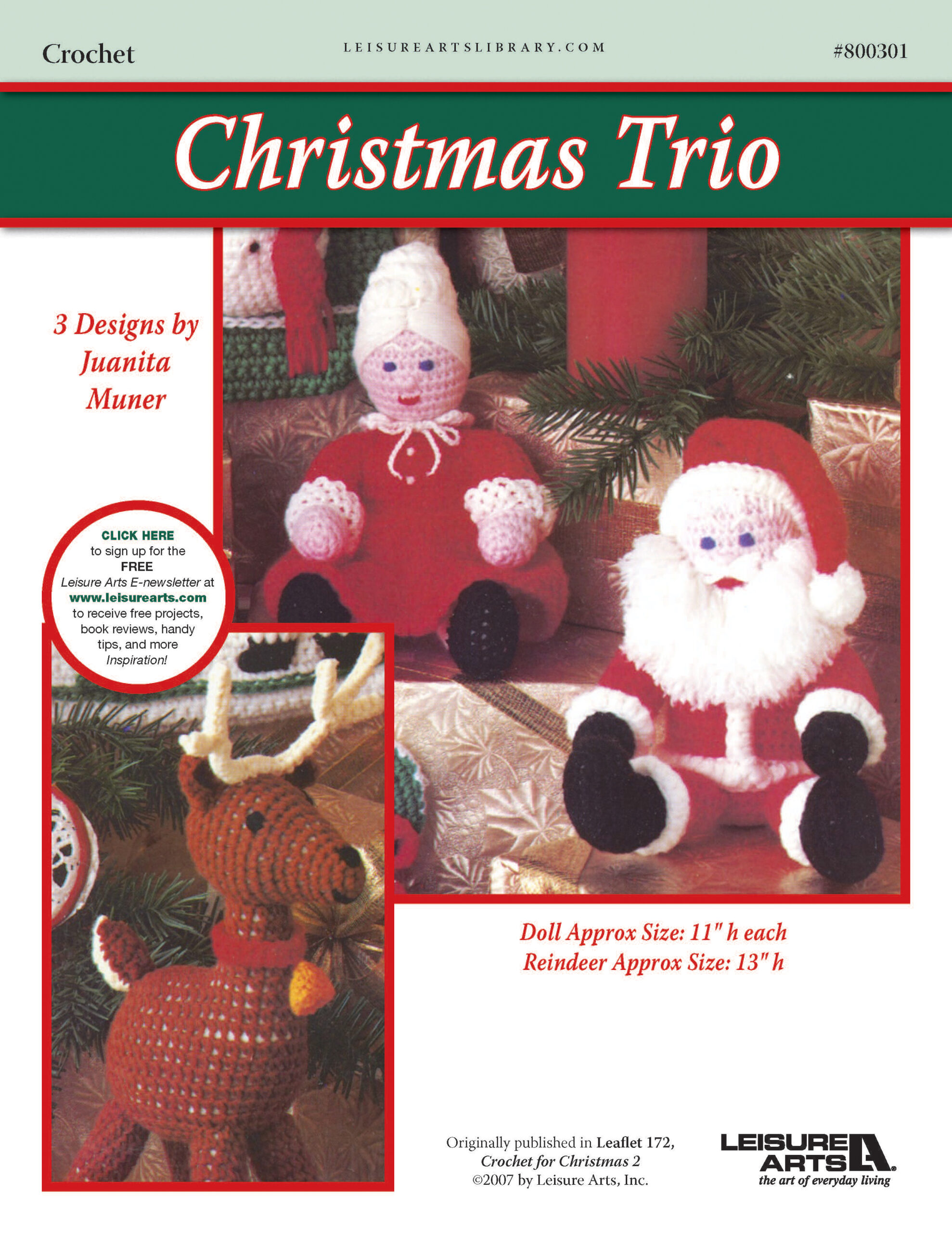 Leisure Arts Christmas Trio Crochet ePattern
