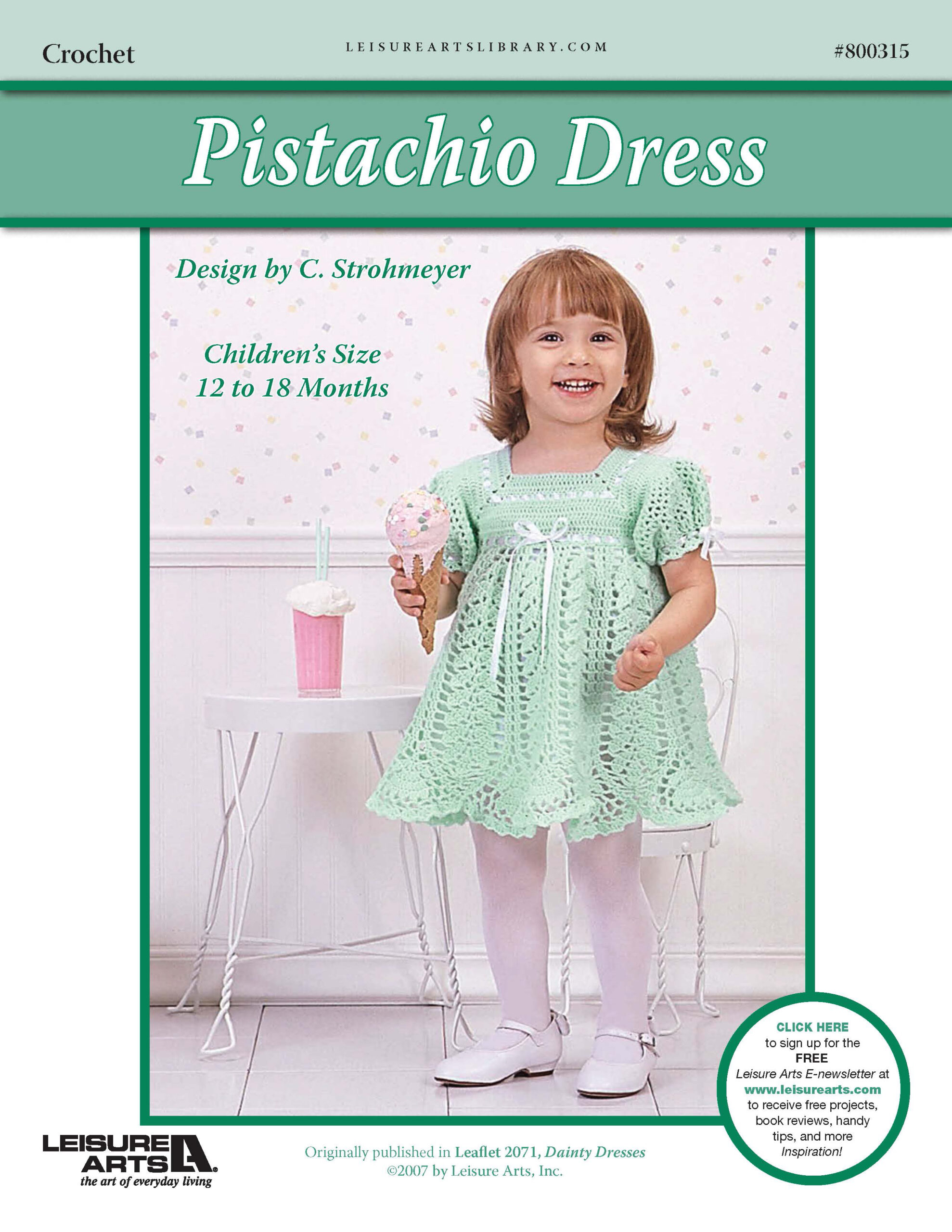 Leisure Arts Dainty Dresses Pistachio Crochet ePattern