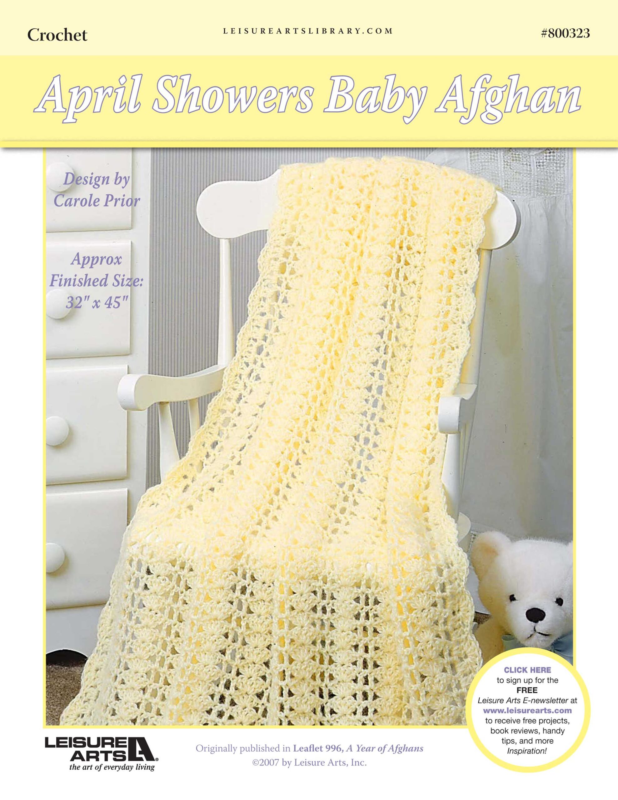 Leisure Arts A Year of Afghans Book 1 April Showers Baby Crochet ePattern