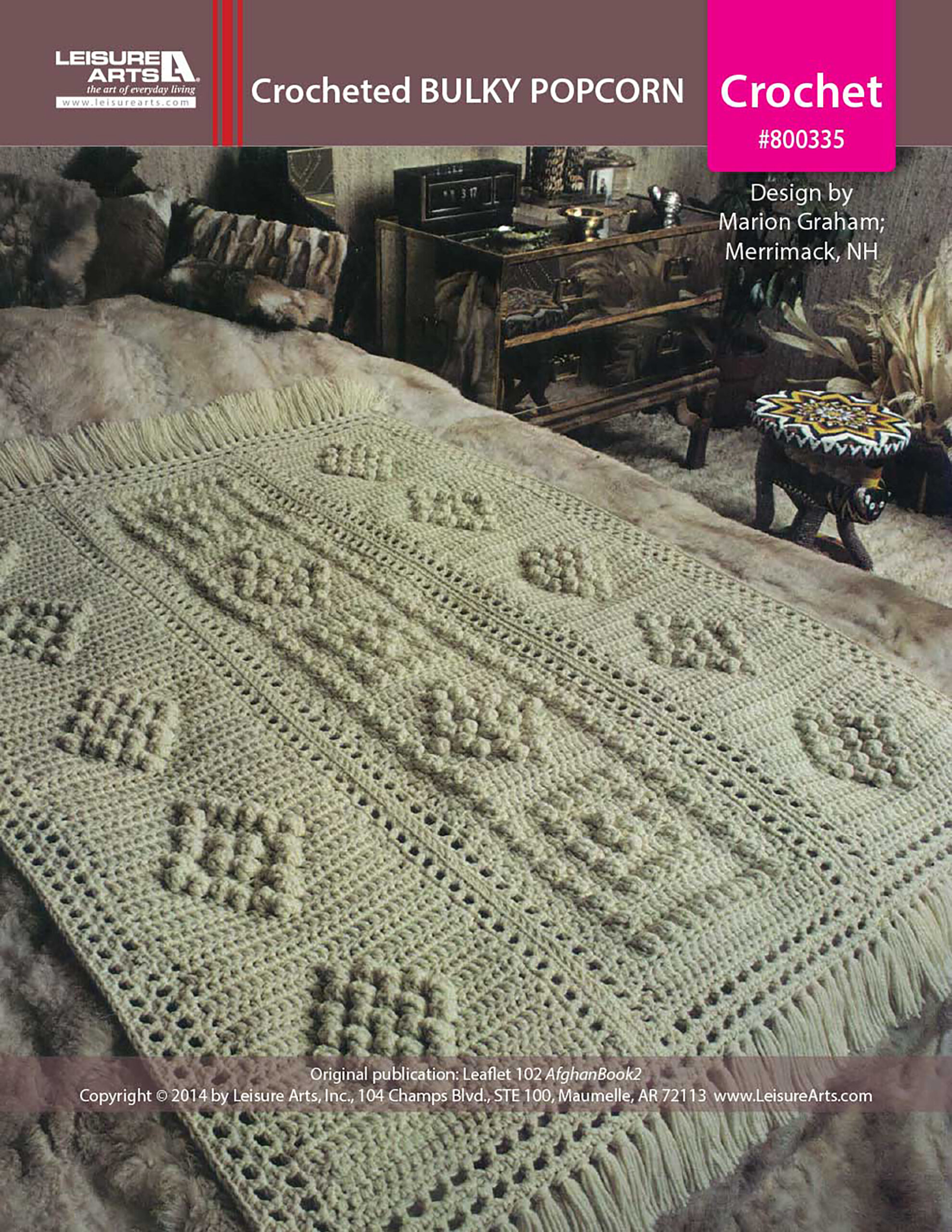 Leisure Arts ePattern Bulky Popcorn Afghan