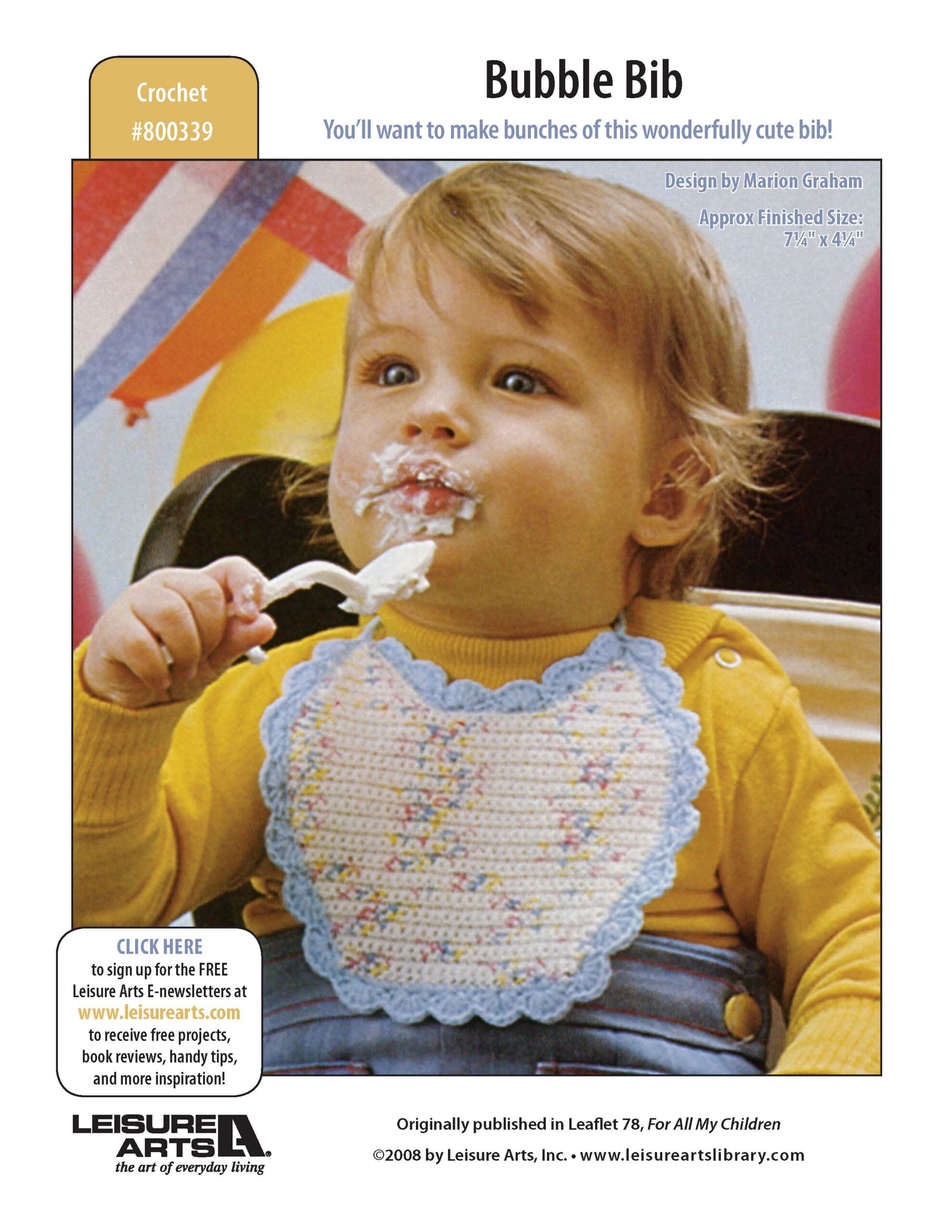 Leisure Arts For All My Children Bubble Bib Crochet ePattern
