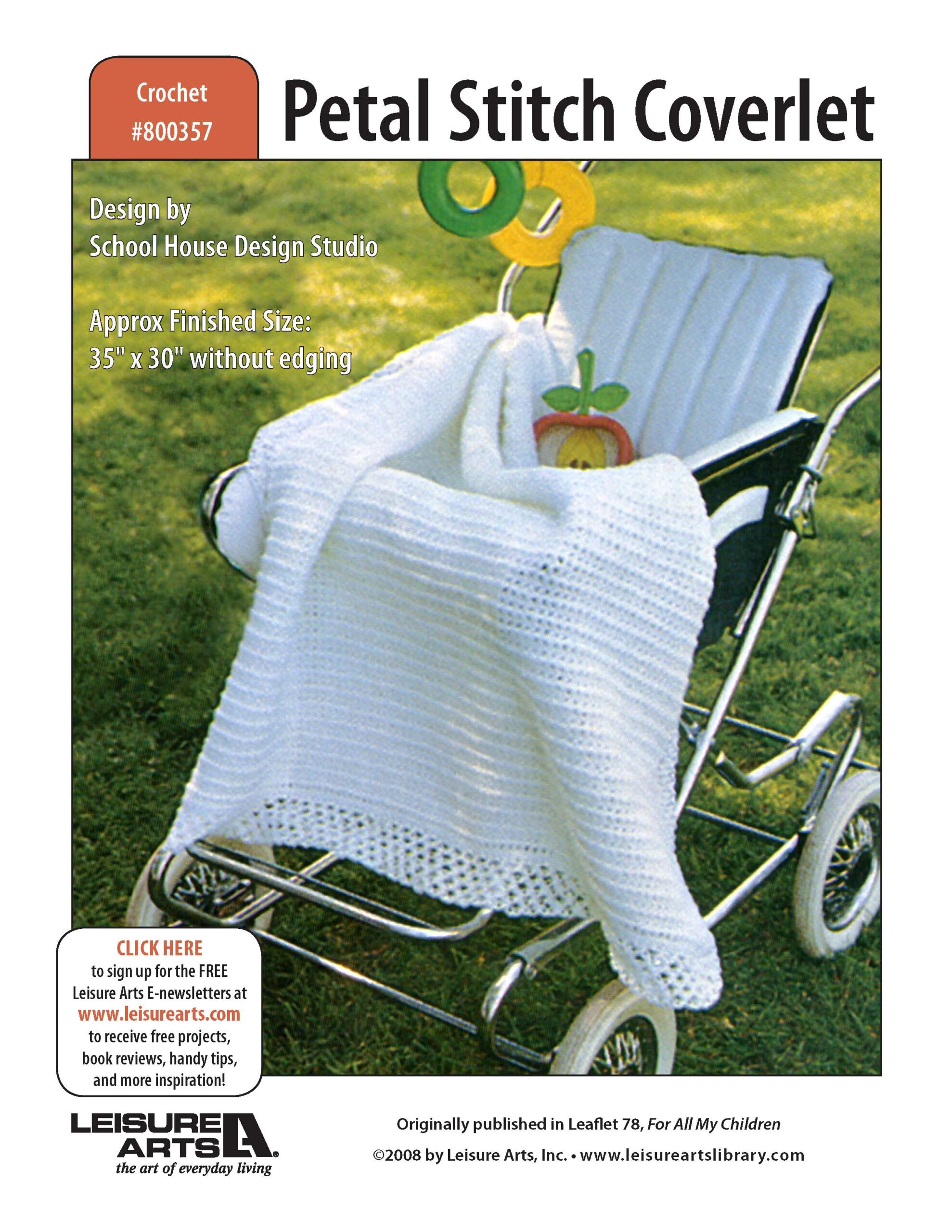 Leisure Arts For All My Children Petal Stitch Coverlet Crochet ePattern