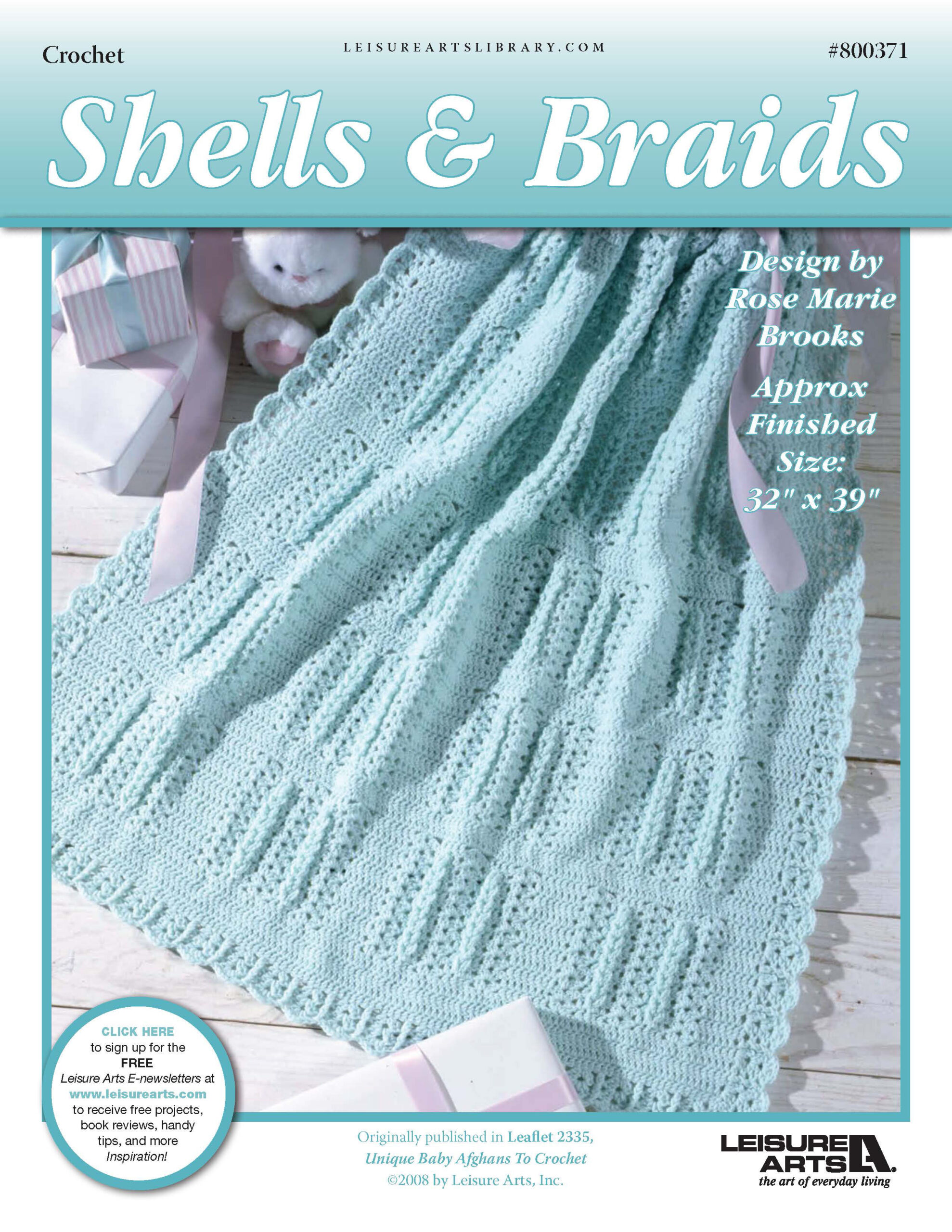 Leisure Arts Unique Baby Afghans to Crochet Shells Braids ePattern