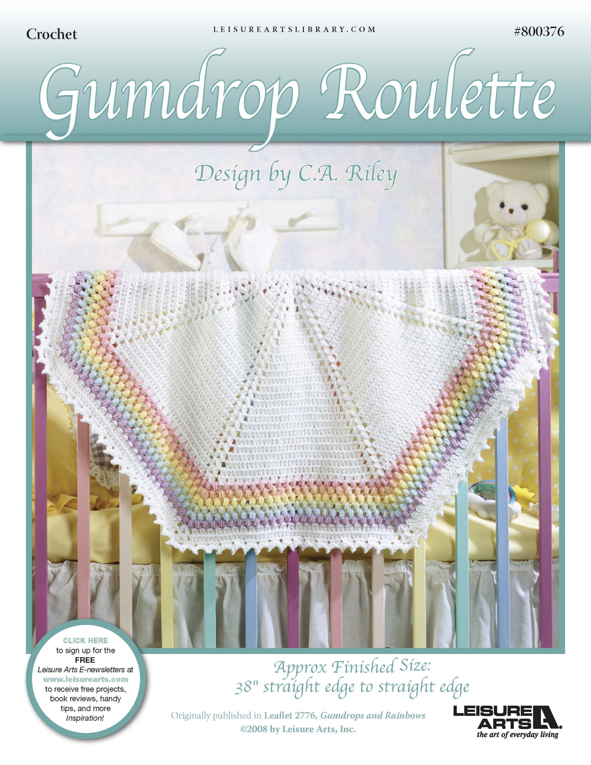Leisure Arts Gumdrops and Rainbows Gumdrop Roulette Afghan Crochet ePattern