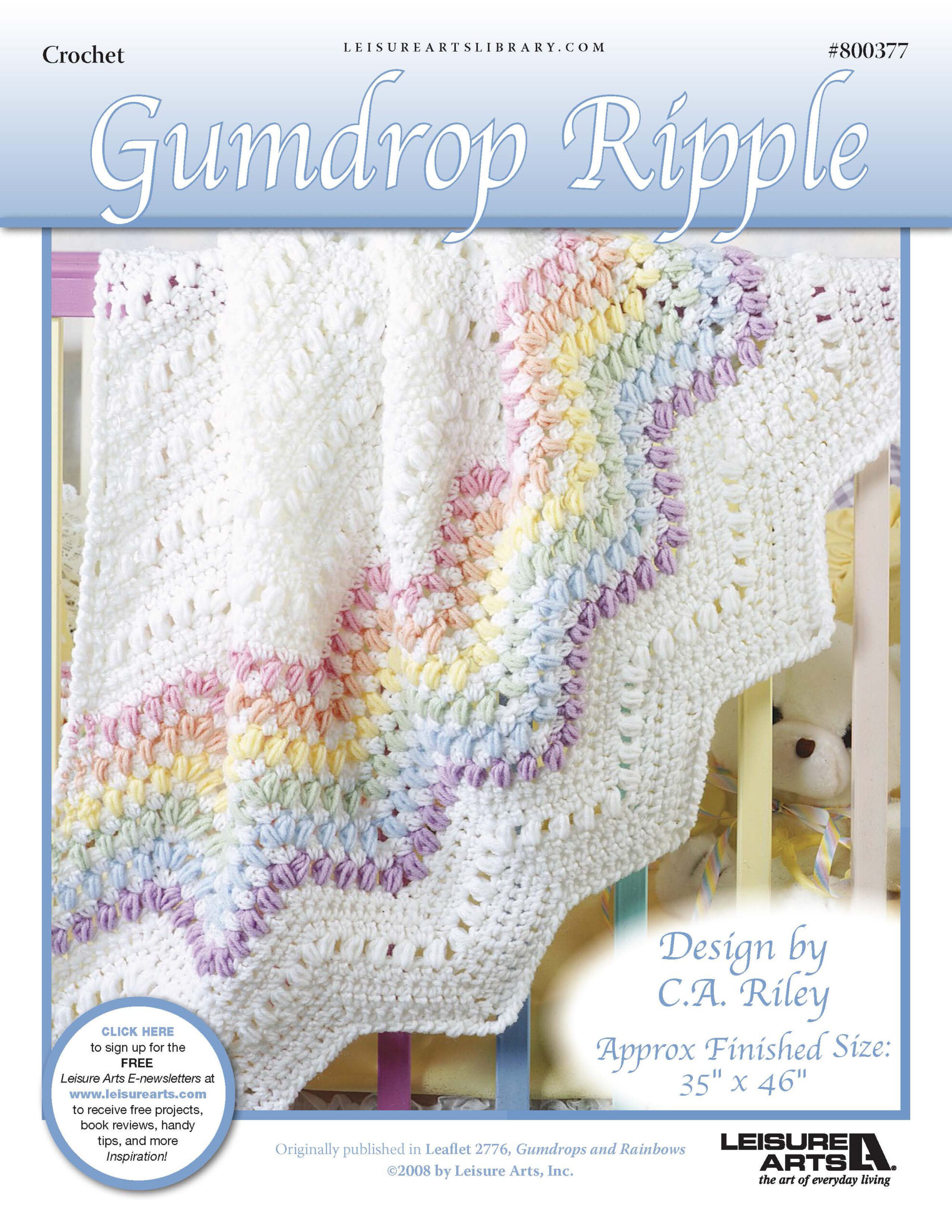 Leisure Arts Gumdrops and Rainbows Gumdrop Ripple Afghan Crochet ePattern