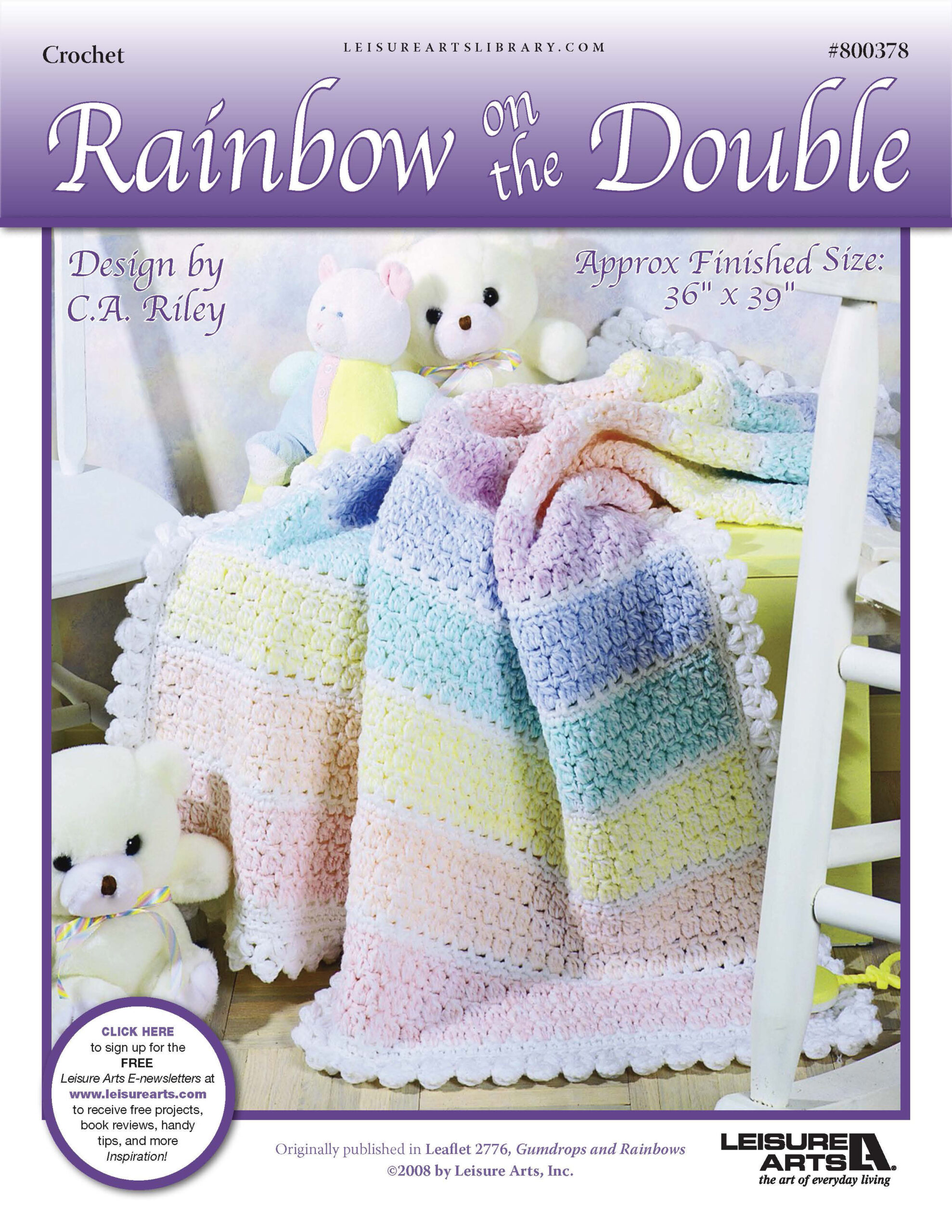 Leisure Arts Gumdrops and Rainbows Rainbow on the Double Afghan Crochet ePattern