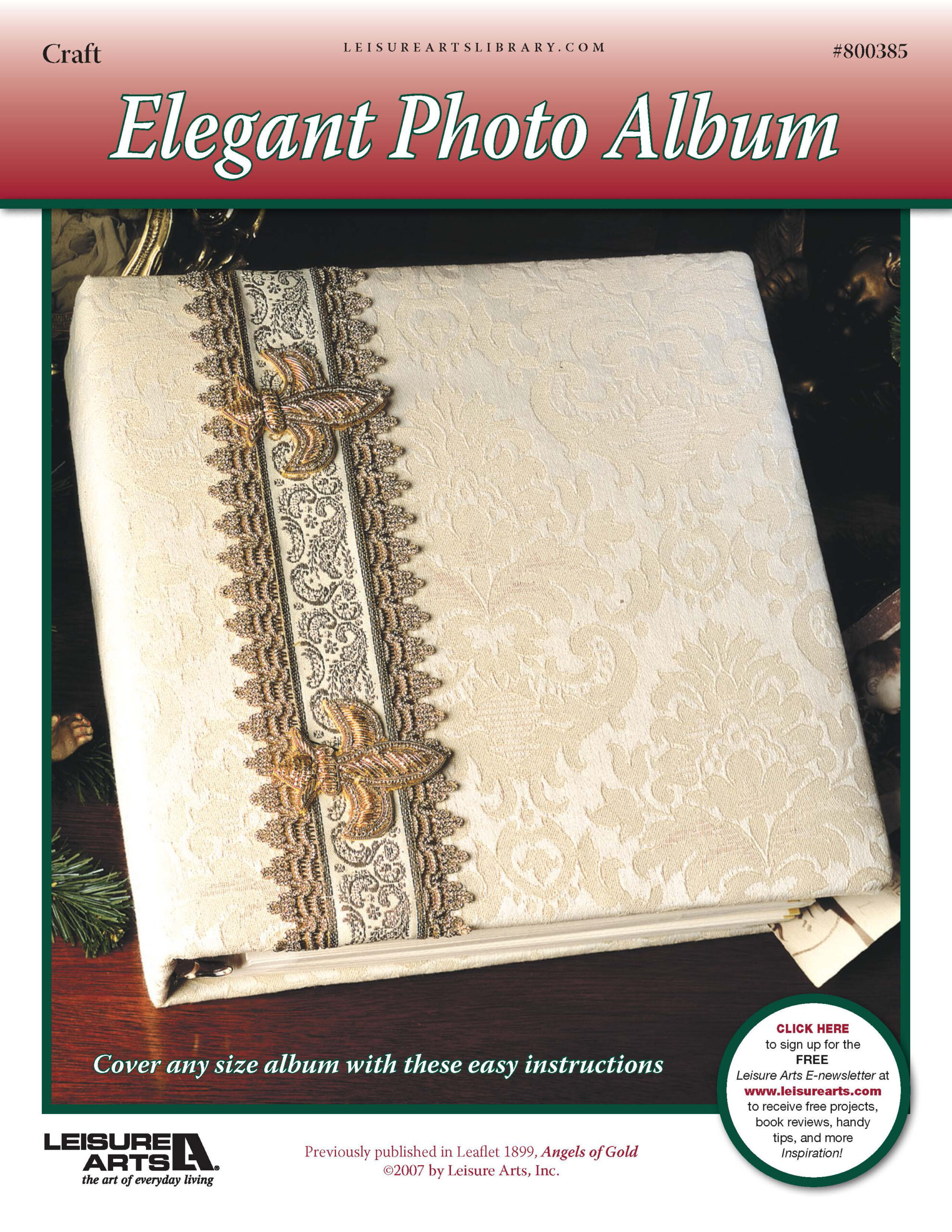 Leisure Arts Angels Of Gold Elegant Photo Album Craft ePattern