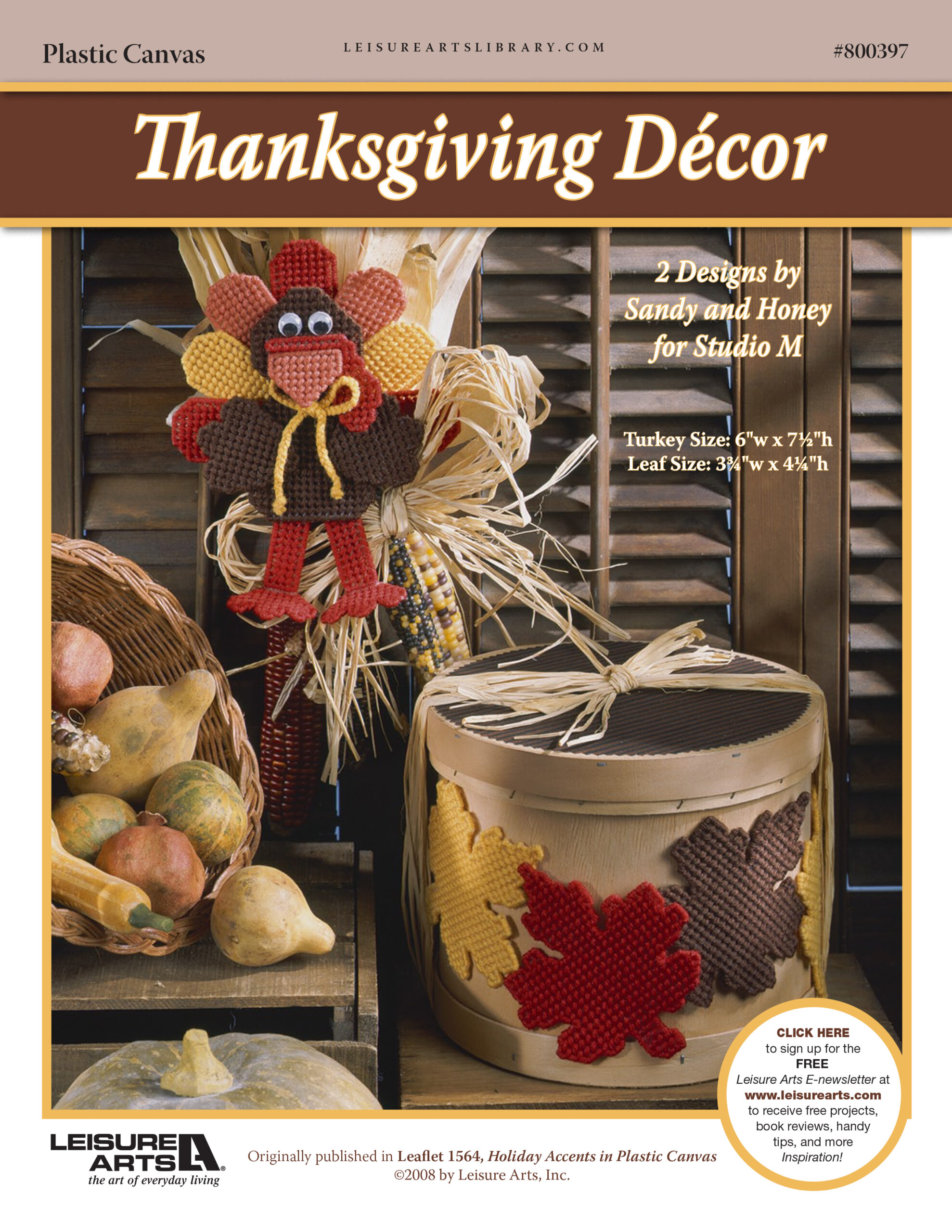Leisure Arts Holiday Accents In Plastic Canvas Thanksgiving Decor ePattern