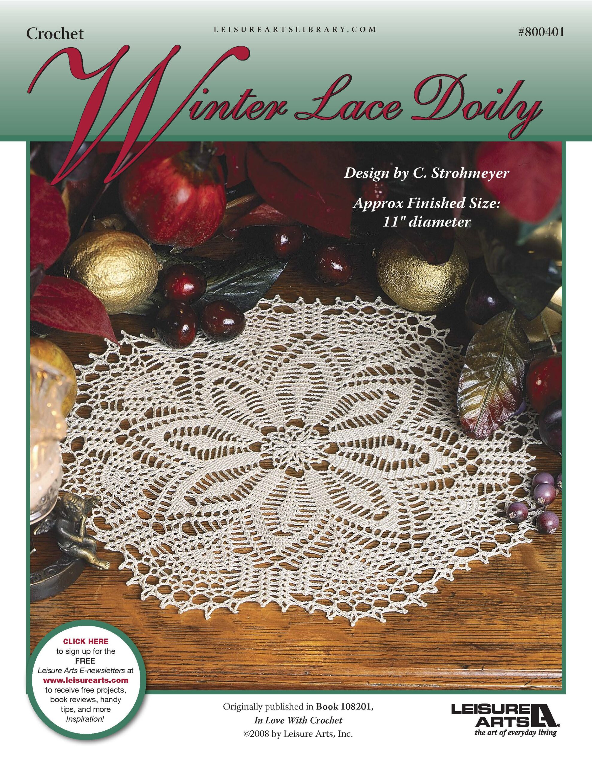 Leisure Arts In Love With Crochet Winter Lace Doily ePattern