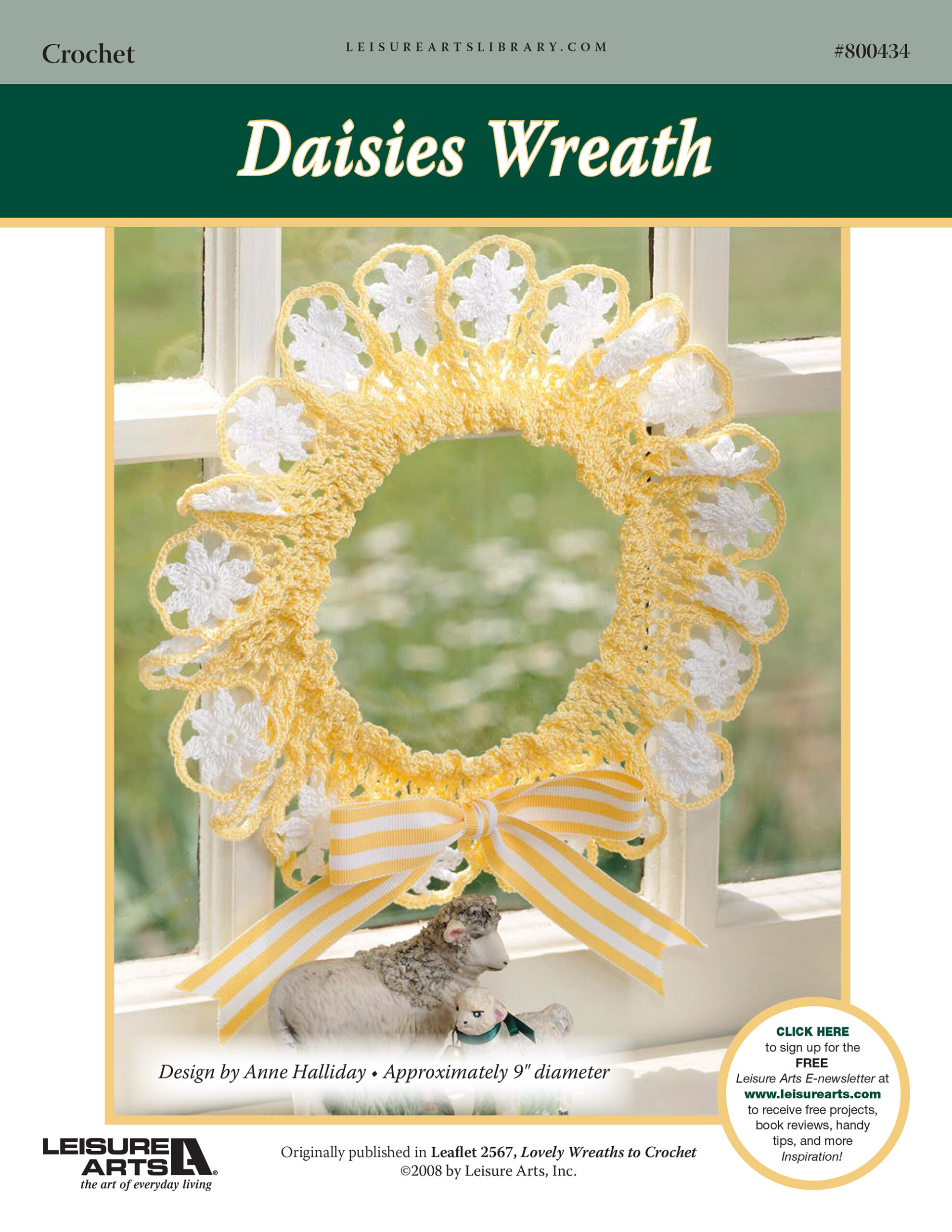 Leisure Arts Lovely Wreaths To Crochet Daisies ePattern
