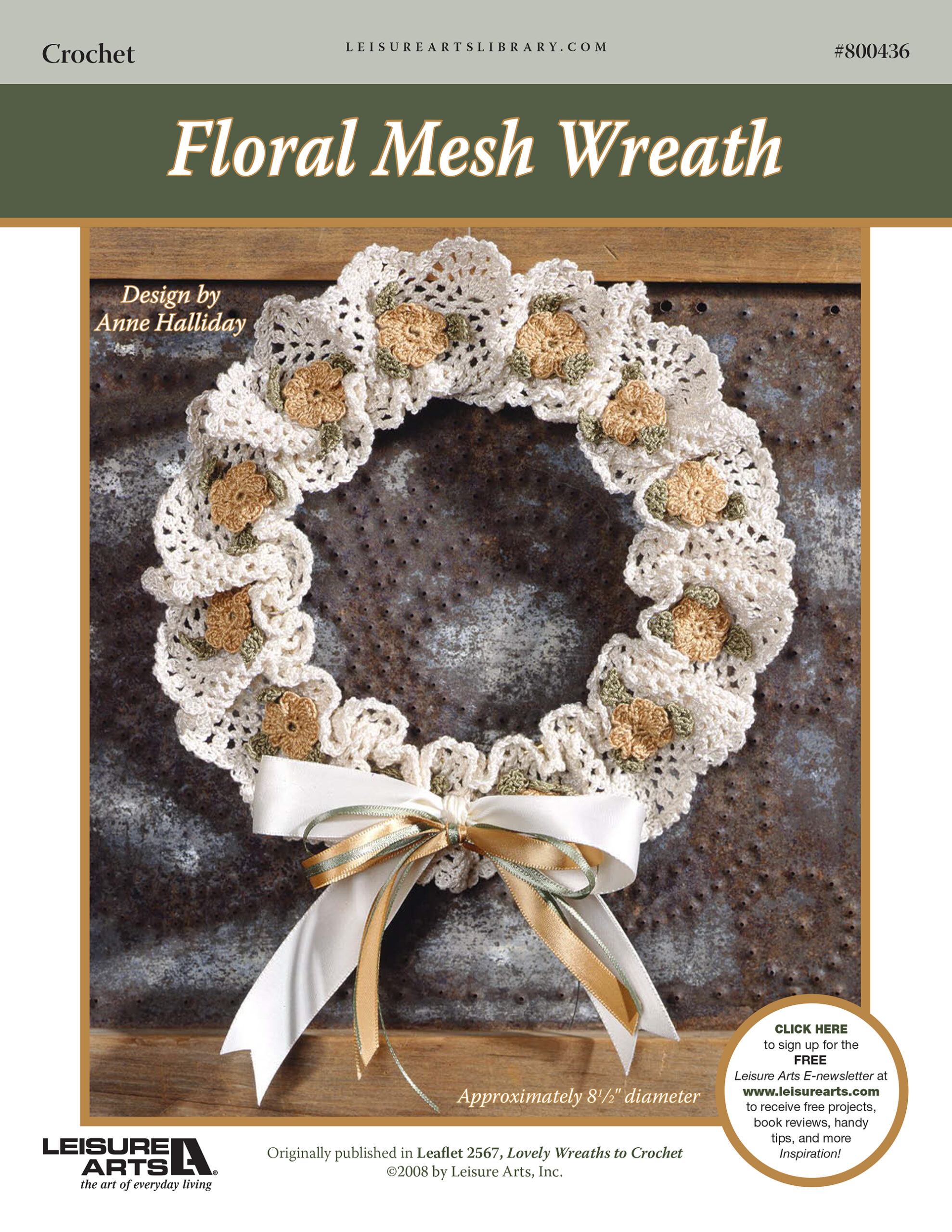 Leisure Arts Lovely Wreaths To Crochet Floral Mesh ePattern