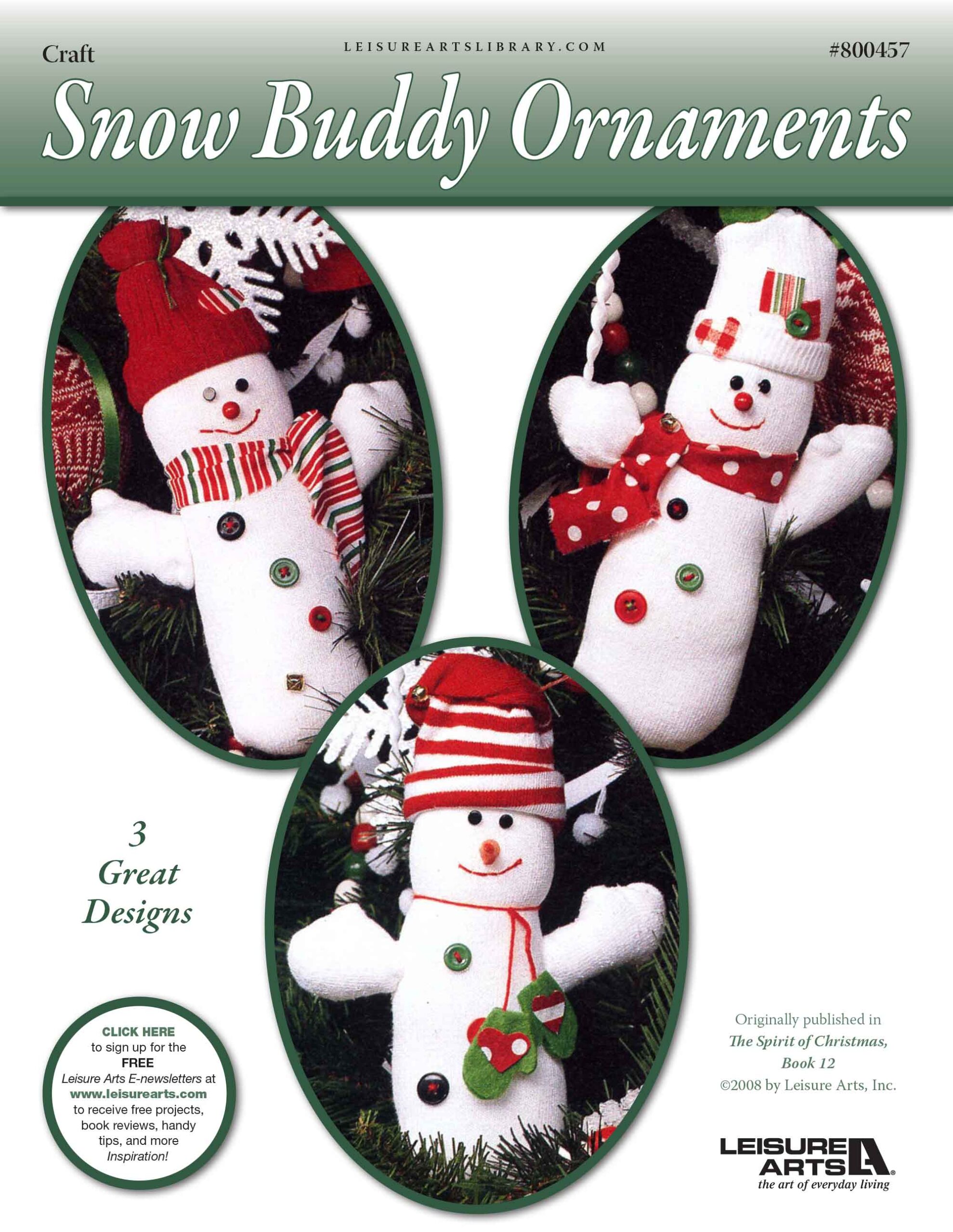Leisure Arts Snow Buddy Ornaments Craft ePattern