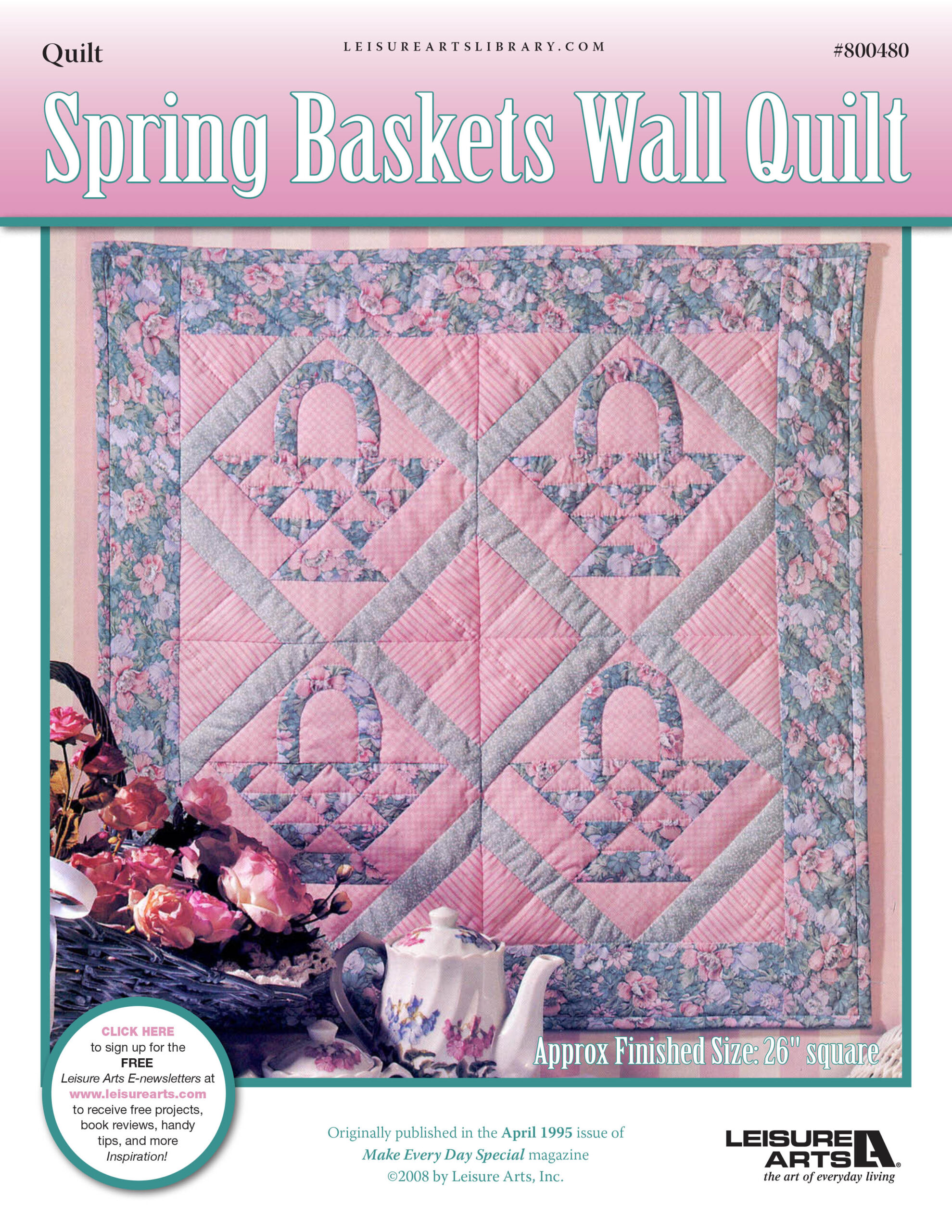 Leisure Arts Spring Baskets Wall Quilt ePattern